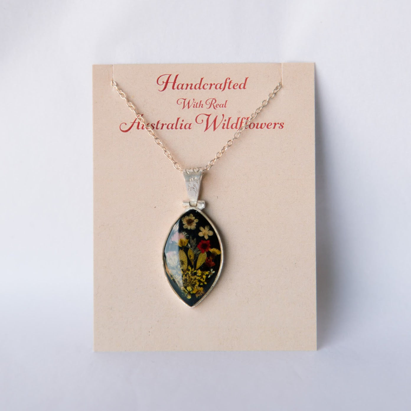 Beija Flor Wildflower Pendant with Real Australian Wildflowers