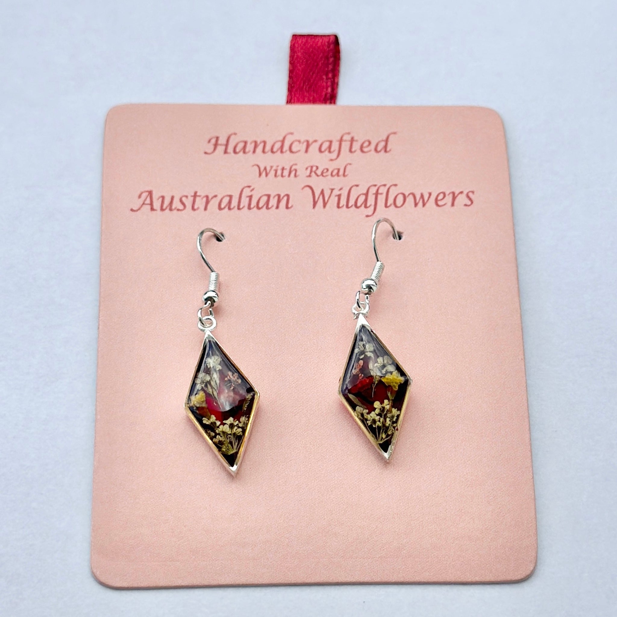 Wildflower Earrings Burgundy Kite