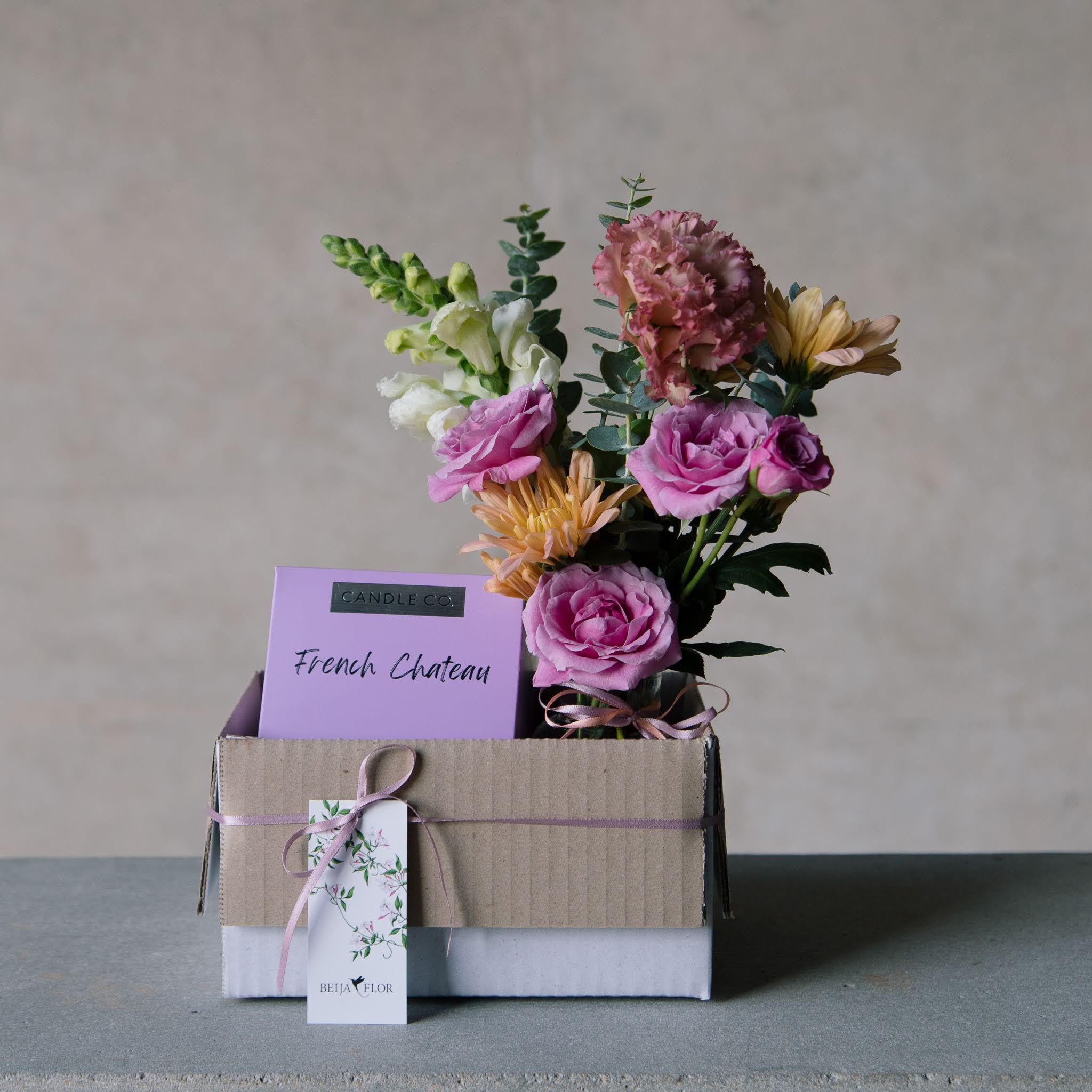 Cotswald Gift Box | Mother’s Day Flowers & Candle | Beija Flor