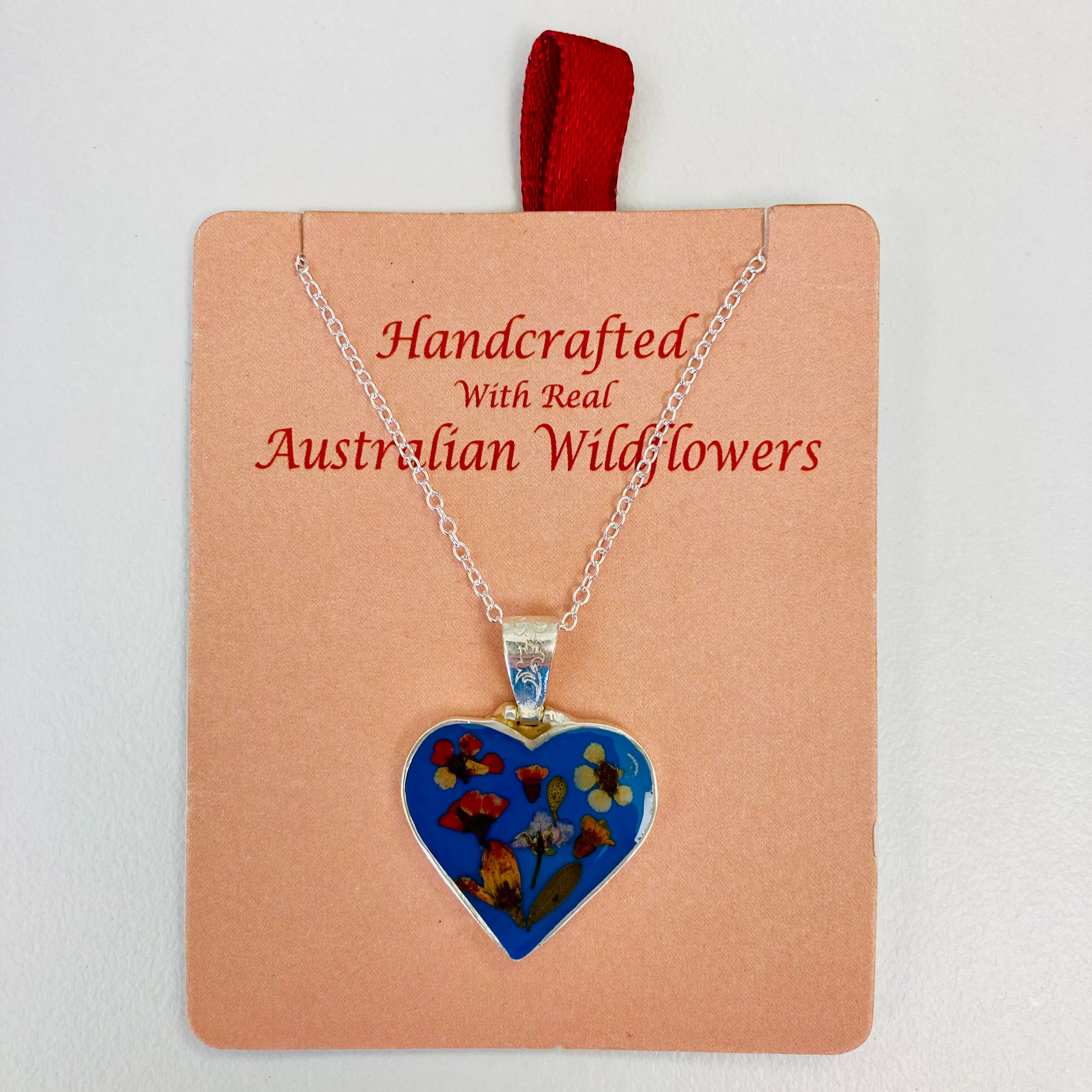 Wildflower Pendant Blue Heart