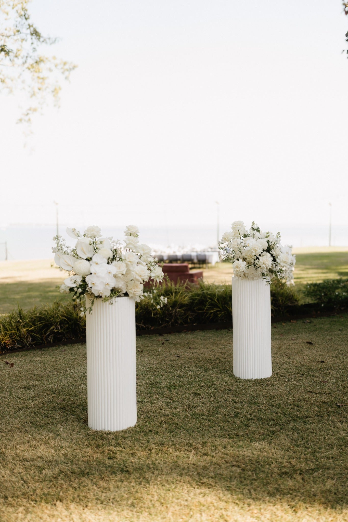Lynden and Dylan - Beija Flor Real Wedding - Ceremomy Floral Plinths
