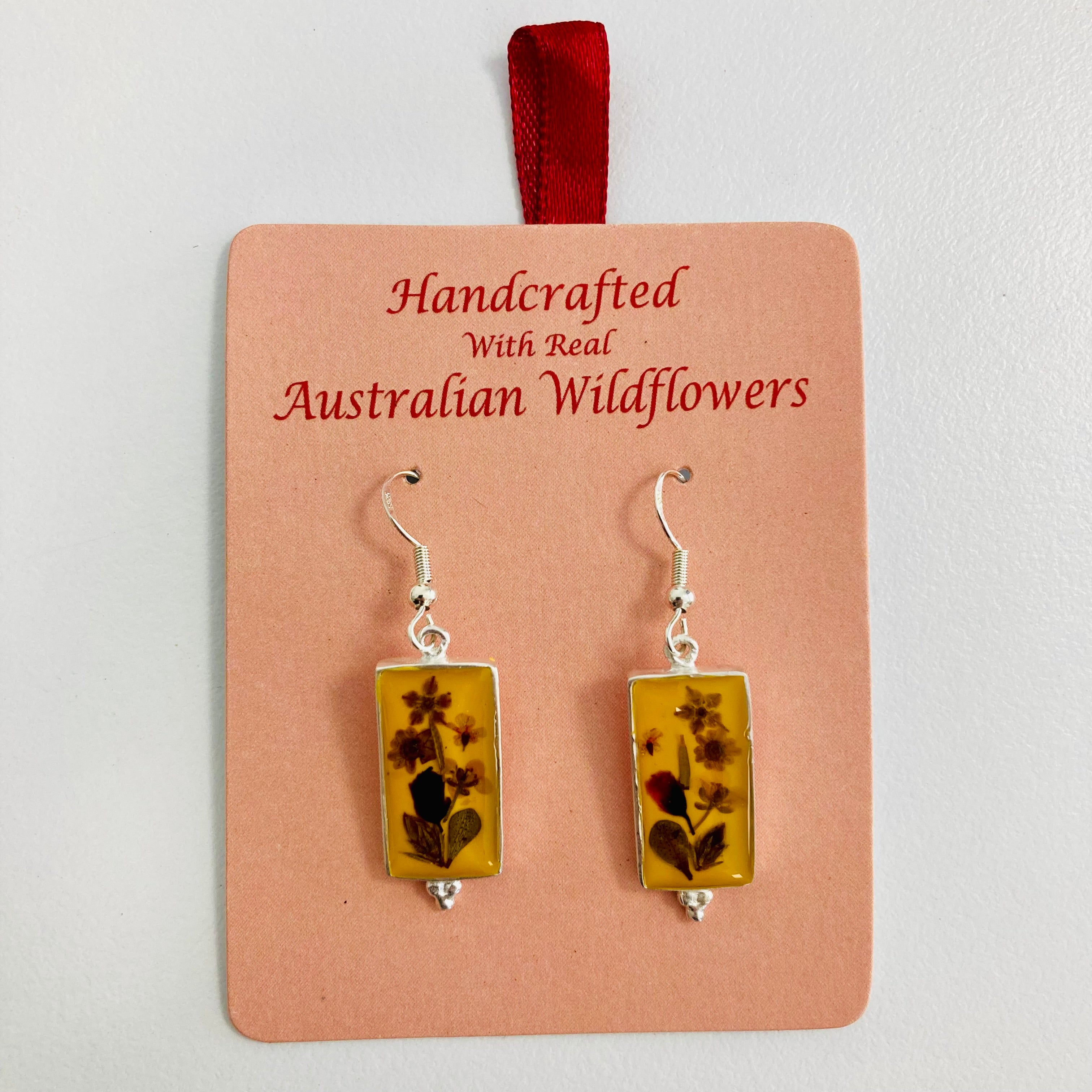 Wildflower Earrings Yellow Rectangle