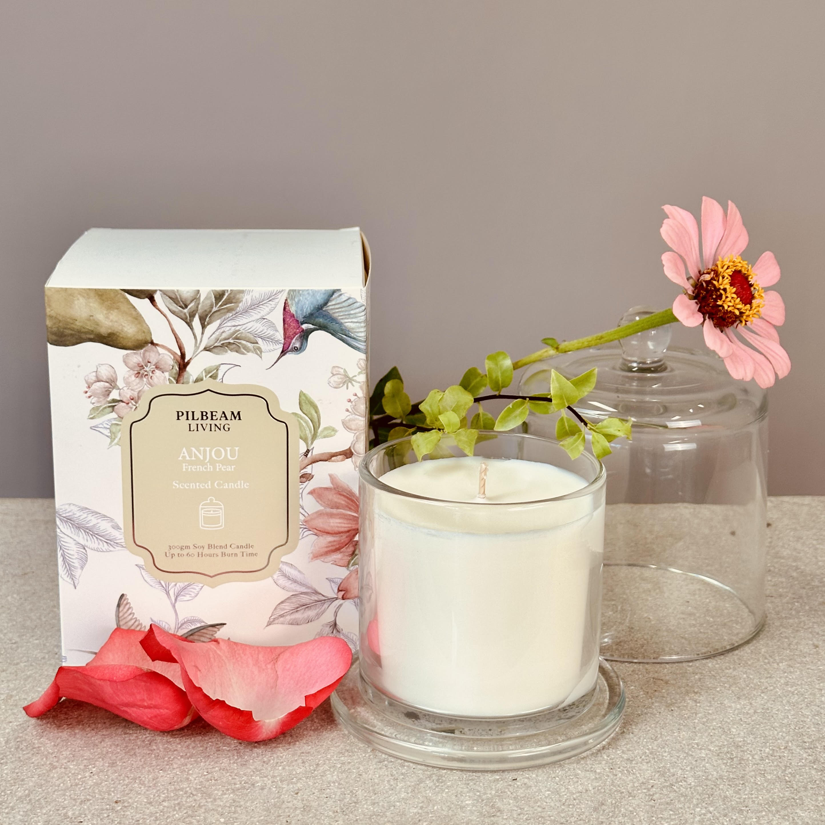 Anjou Glass Cloche Scented Candle – French Pear