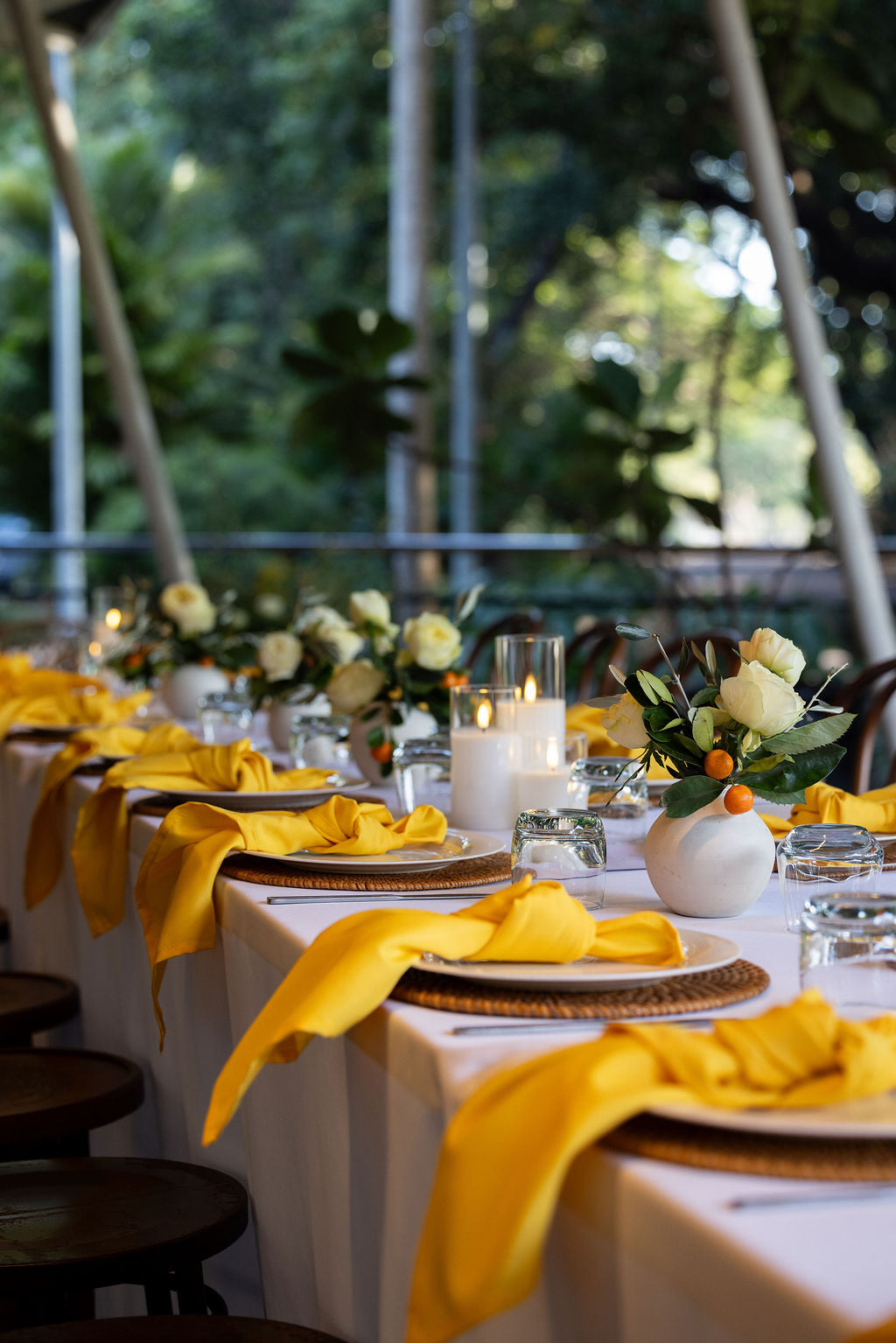 Beija Flor table and patio setting at Eva's Cafe