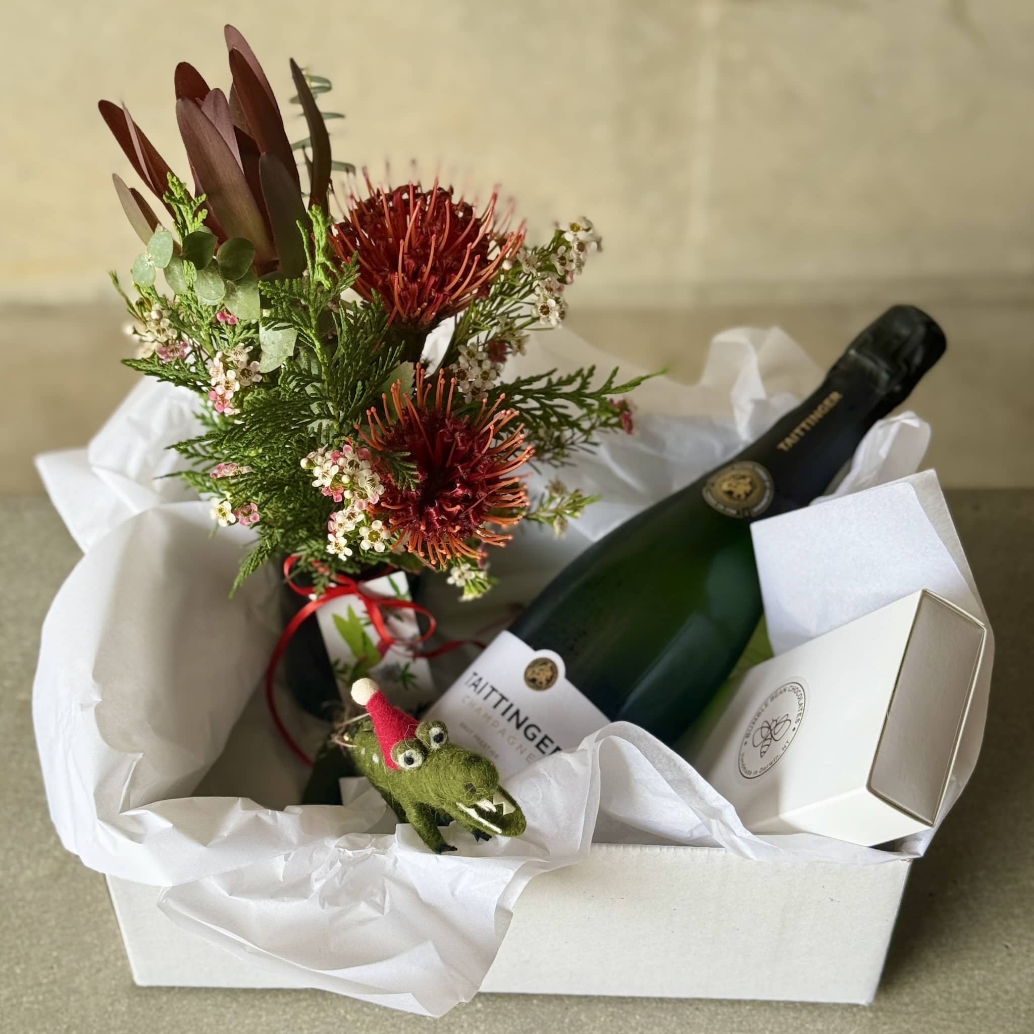 Festive Gift Box with Champagne + Chocs