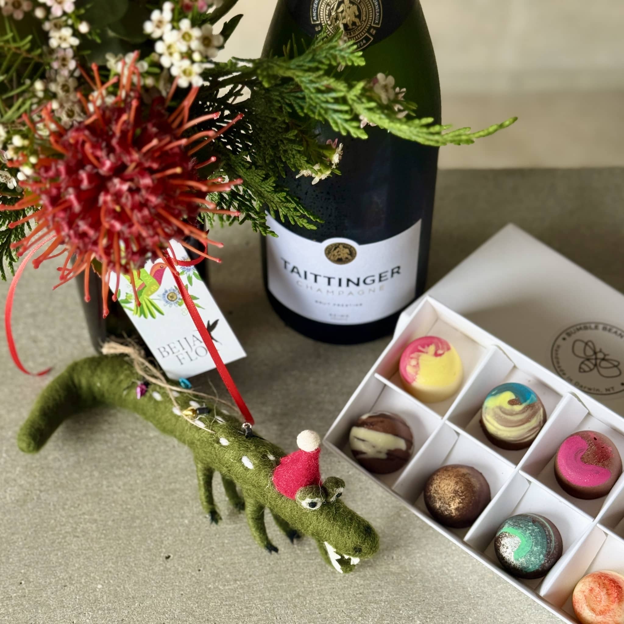 Festive Gift Box with Champagne + Chocs