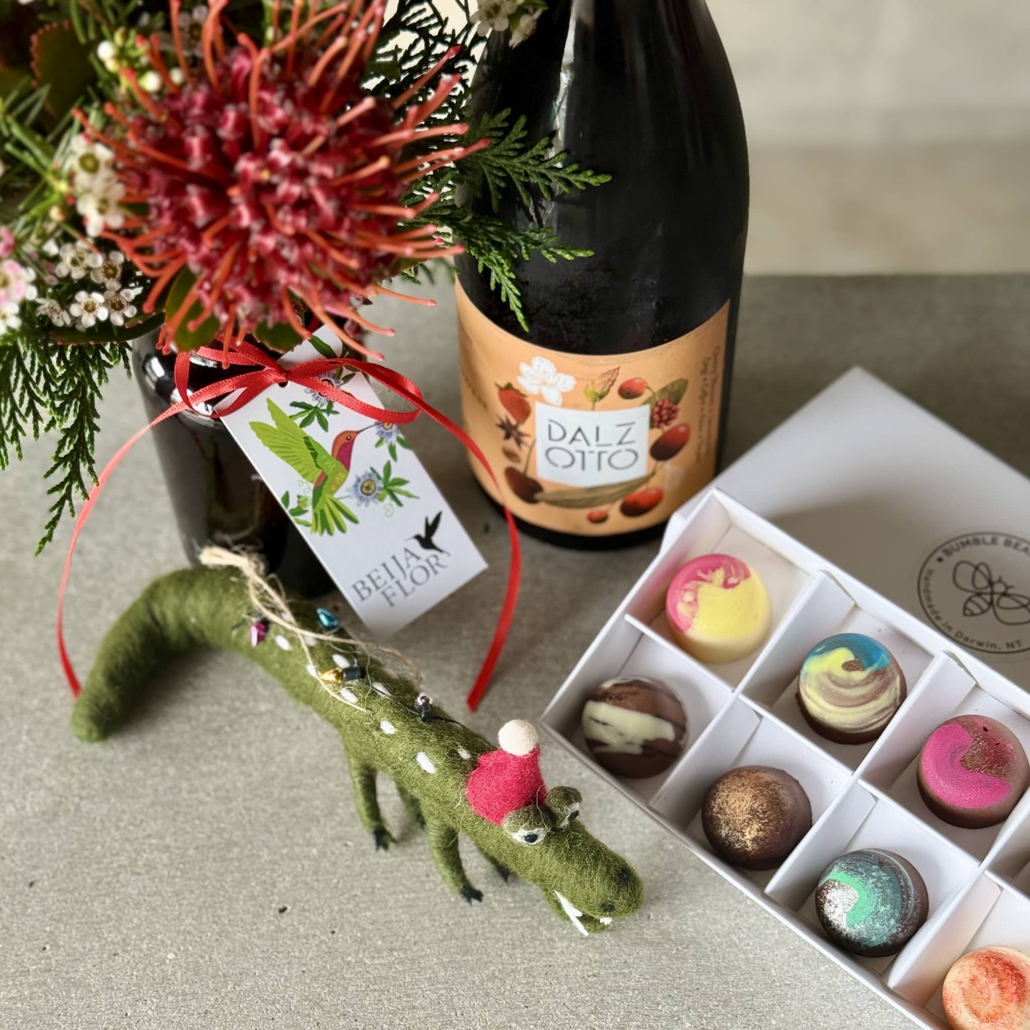 Christmas Gift Box with Wine