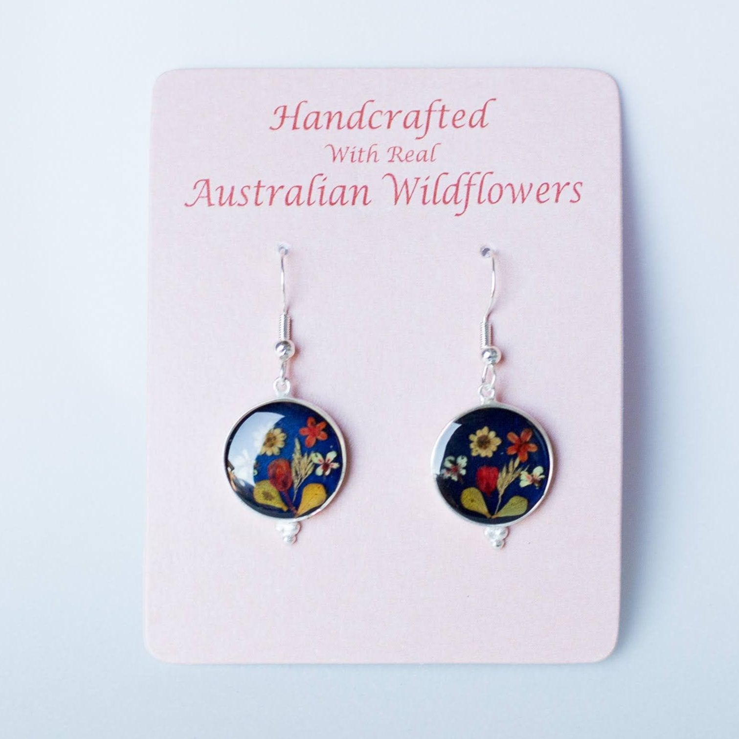 Wildflower Earrings Blue Round
