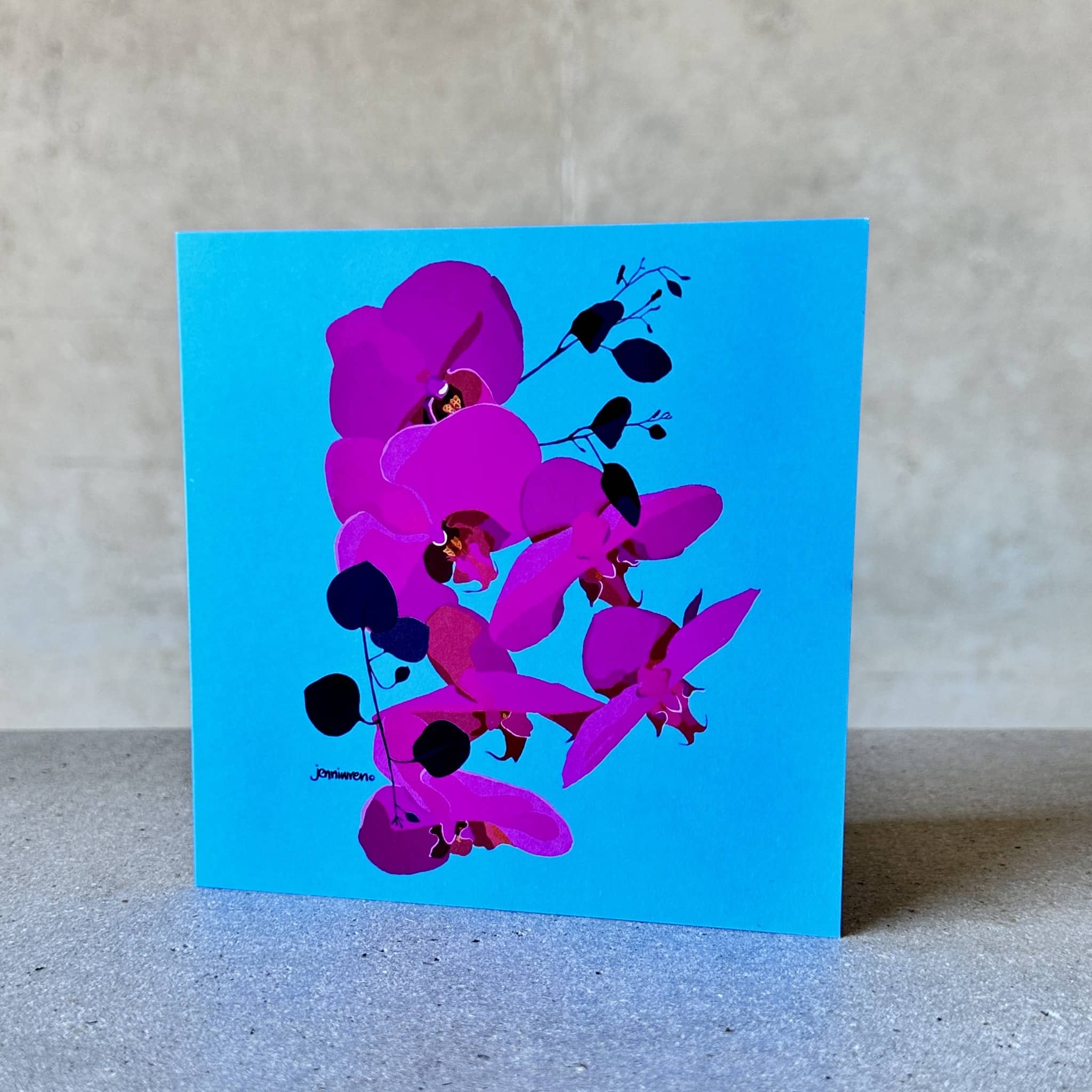 Phalaenopsis illustrated greetings card