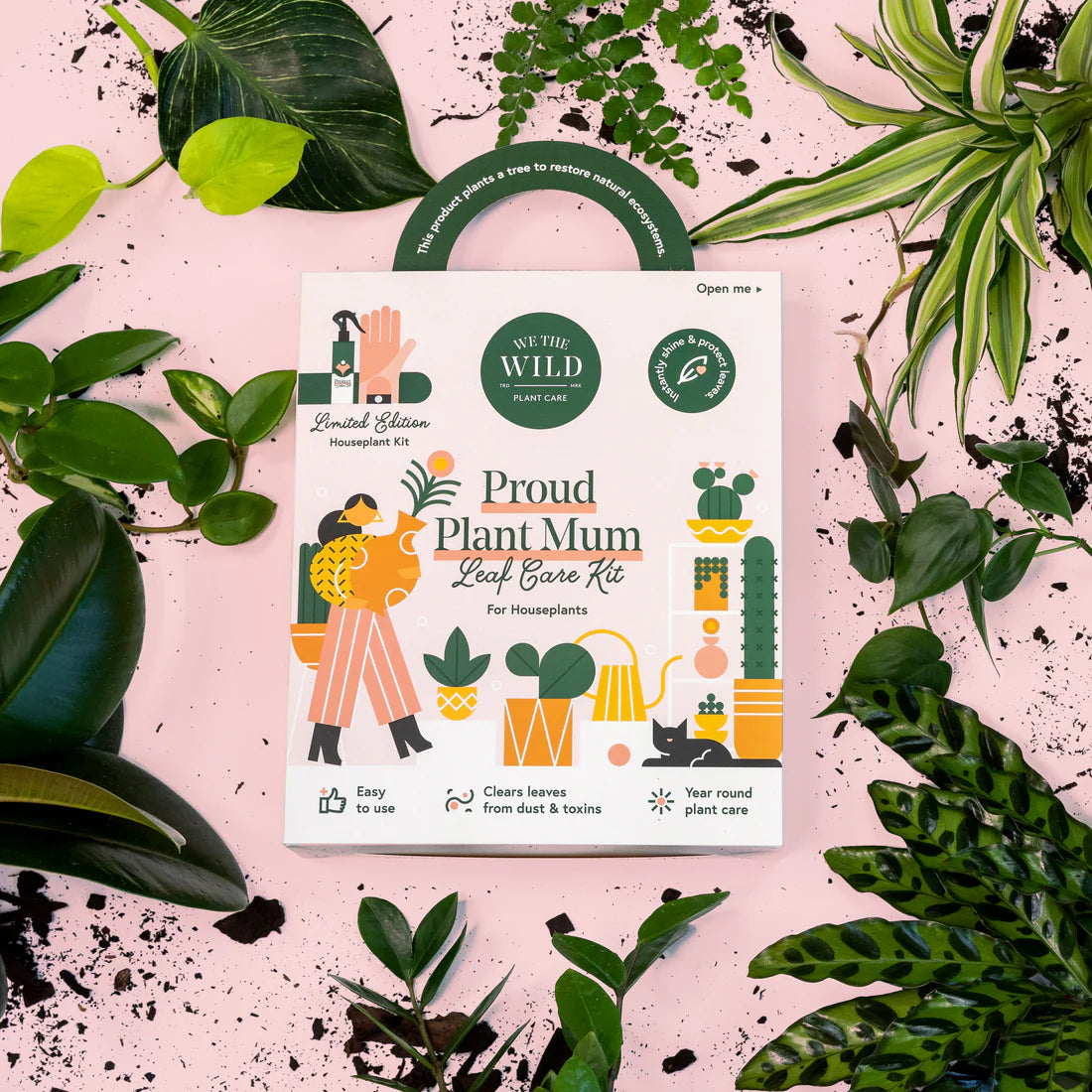 Leaf Care Gift Set – Neem Spray and Pink Leaf Cleaning Glove