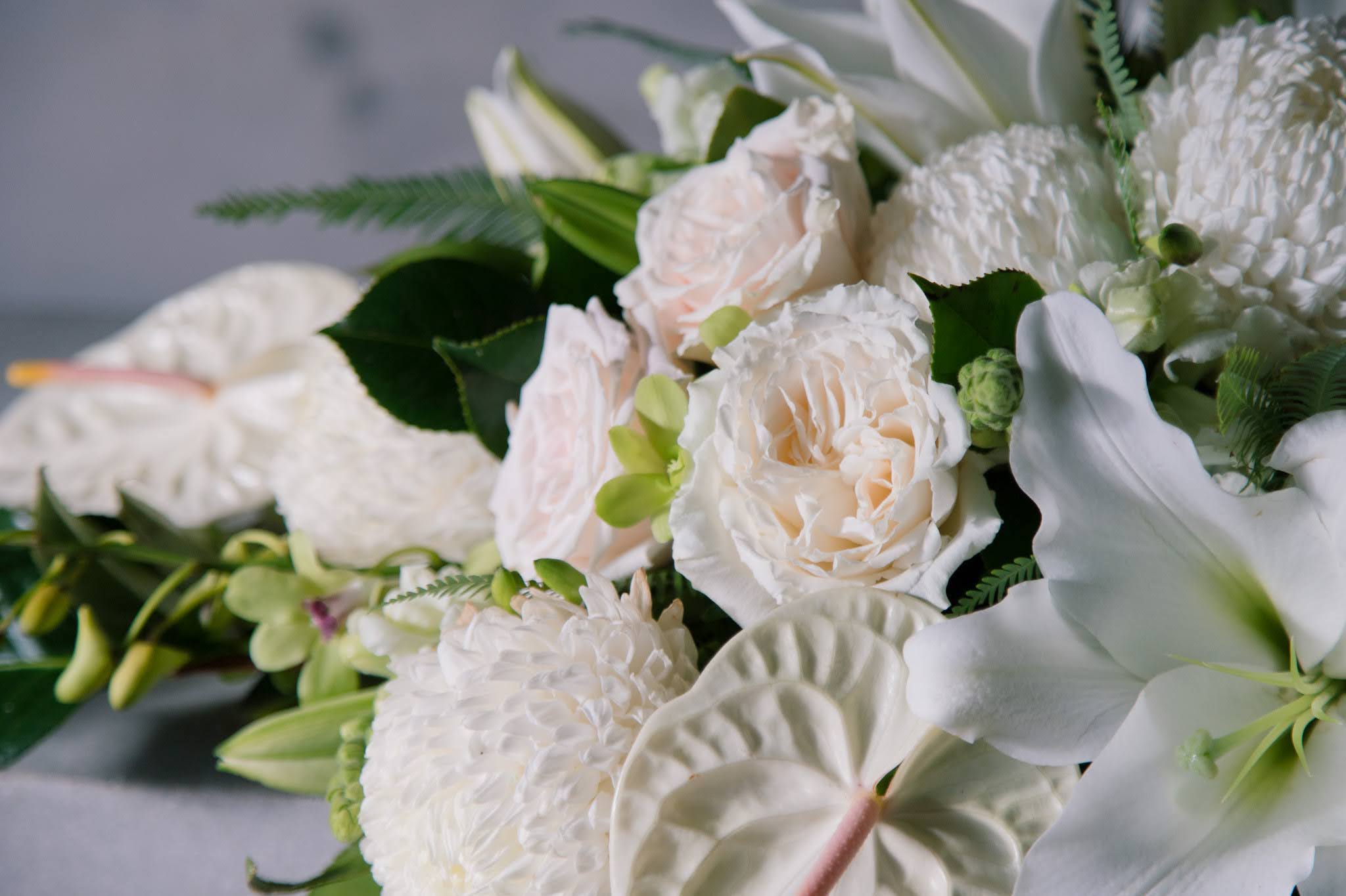 White Casket Spray Medium