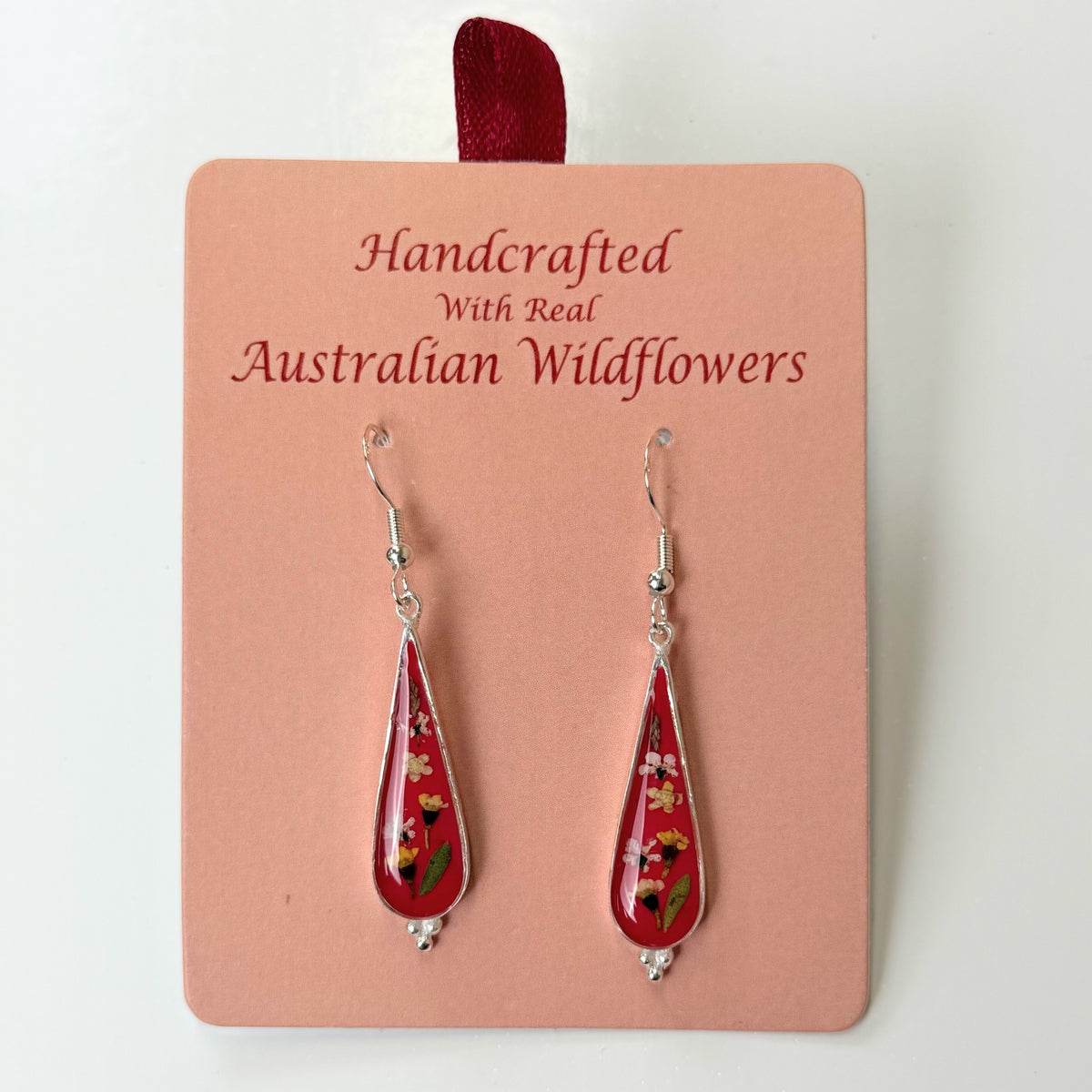 Wildflower Earrings Red Drop