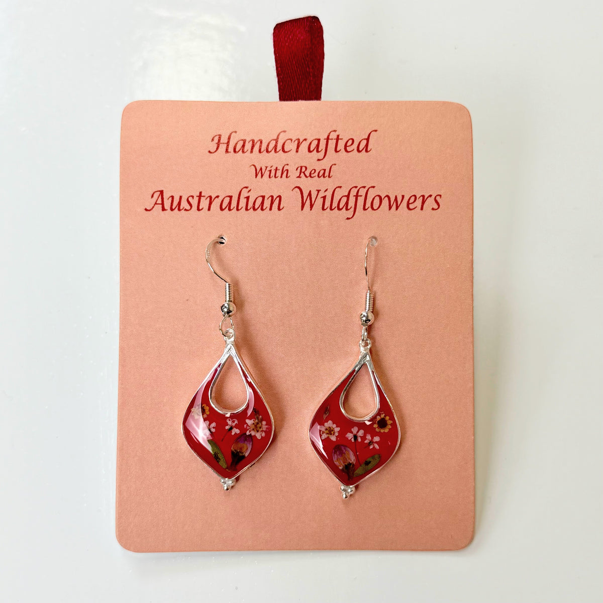 Wildflower Earrings Red Closed Classic