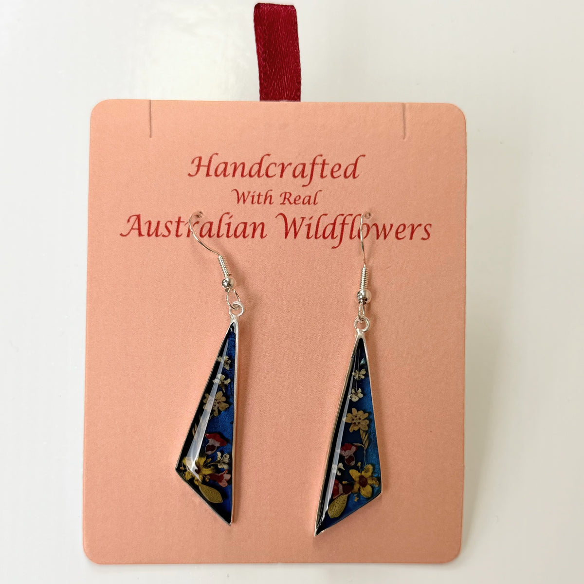 Wildflower Earrings Blue Scalene Triangle