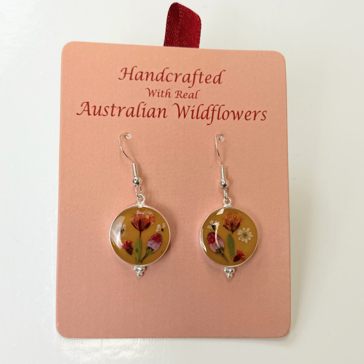 Wildflower Earrings Yellow Round