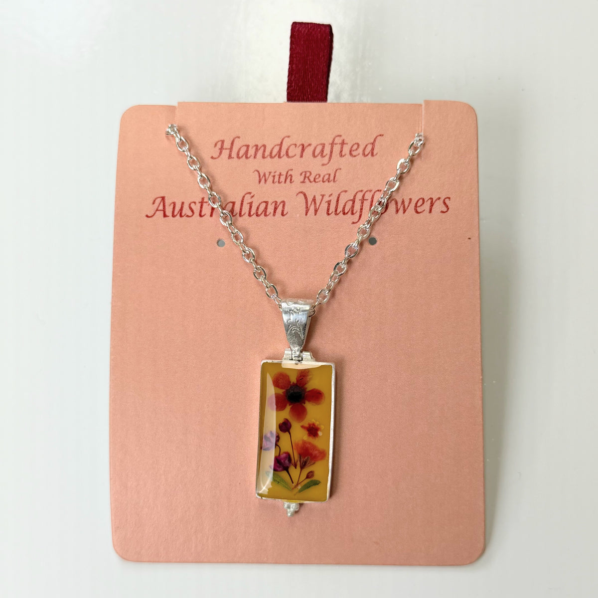 Wildflower Pendant Yellow Rectangle