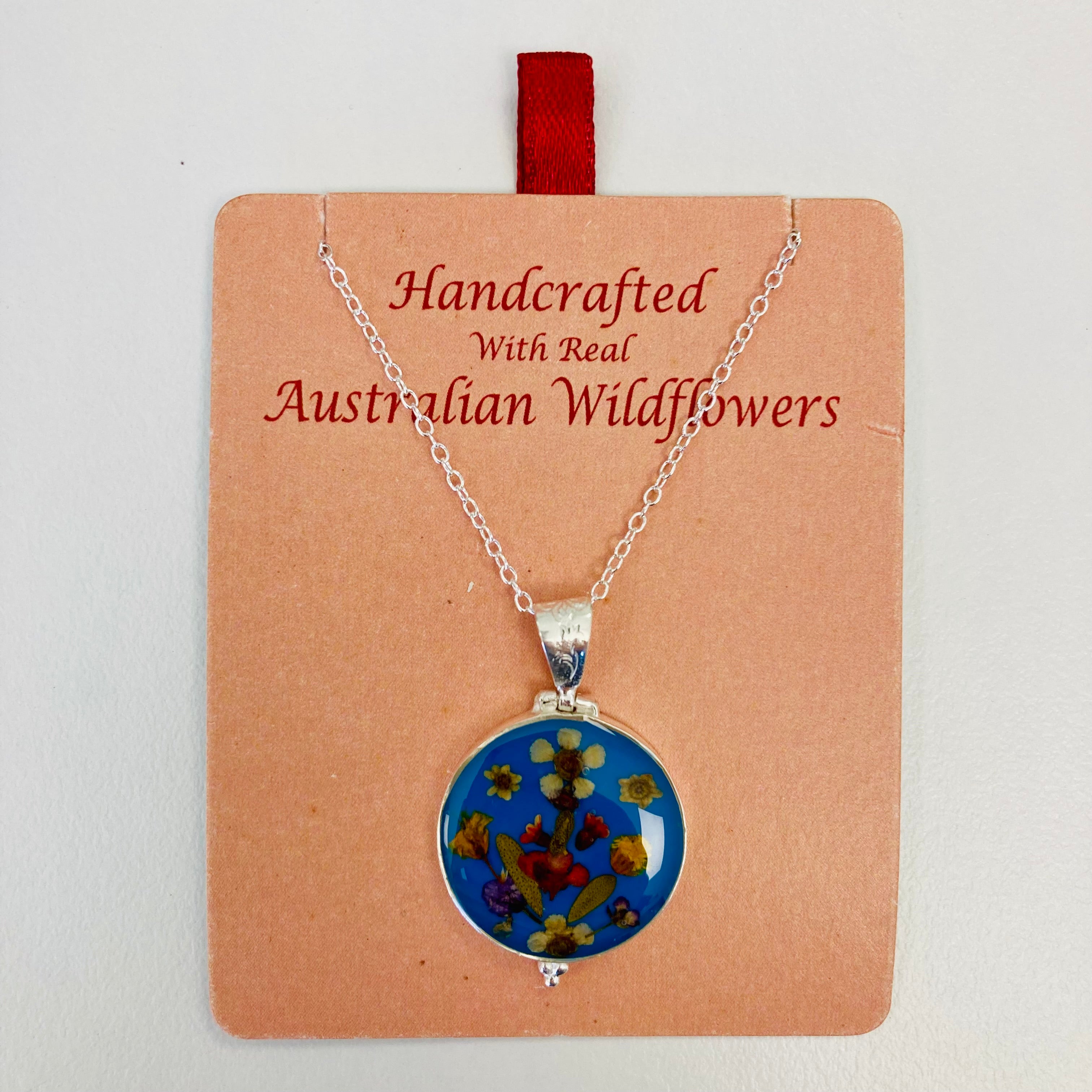 Wildflower Pendant Blue Circle