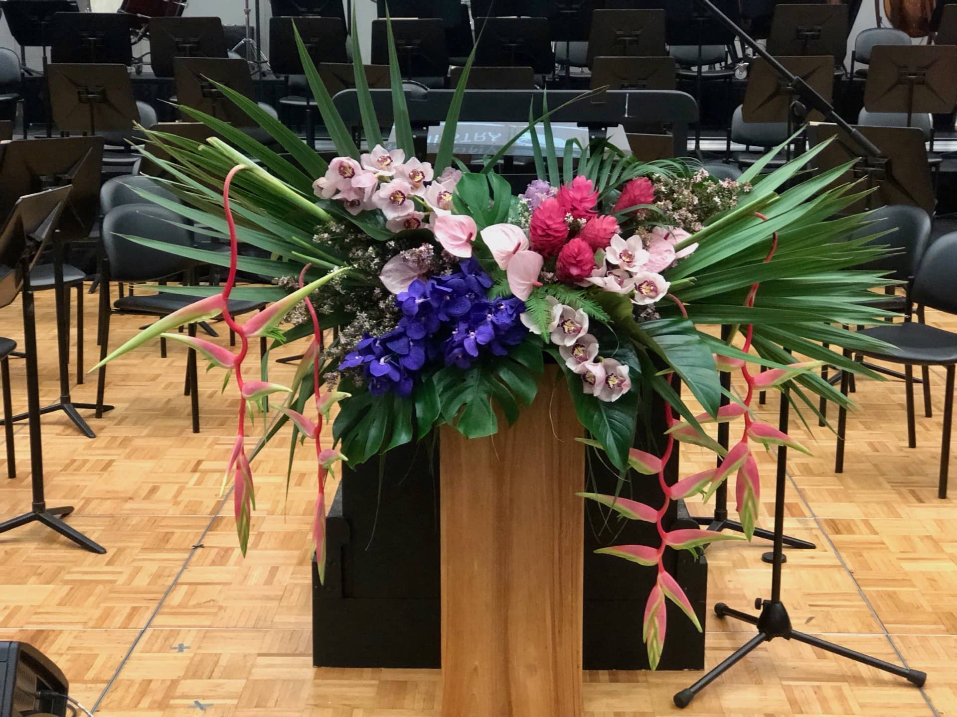 Tropical flowers statement display for Darwin Symphony Orchestra - Beija Flor Florist Darwin