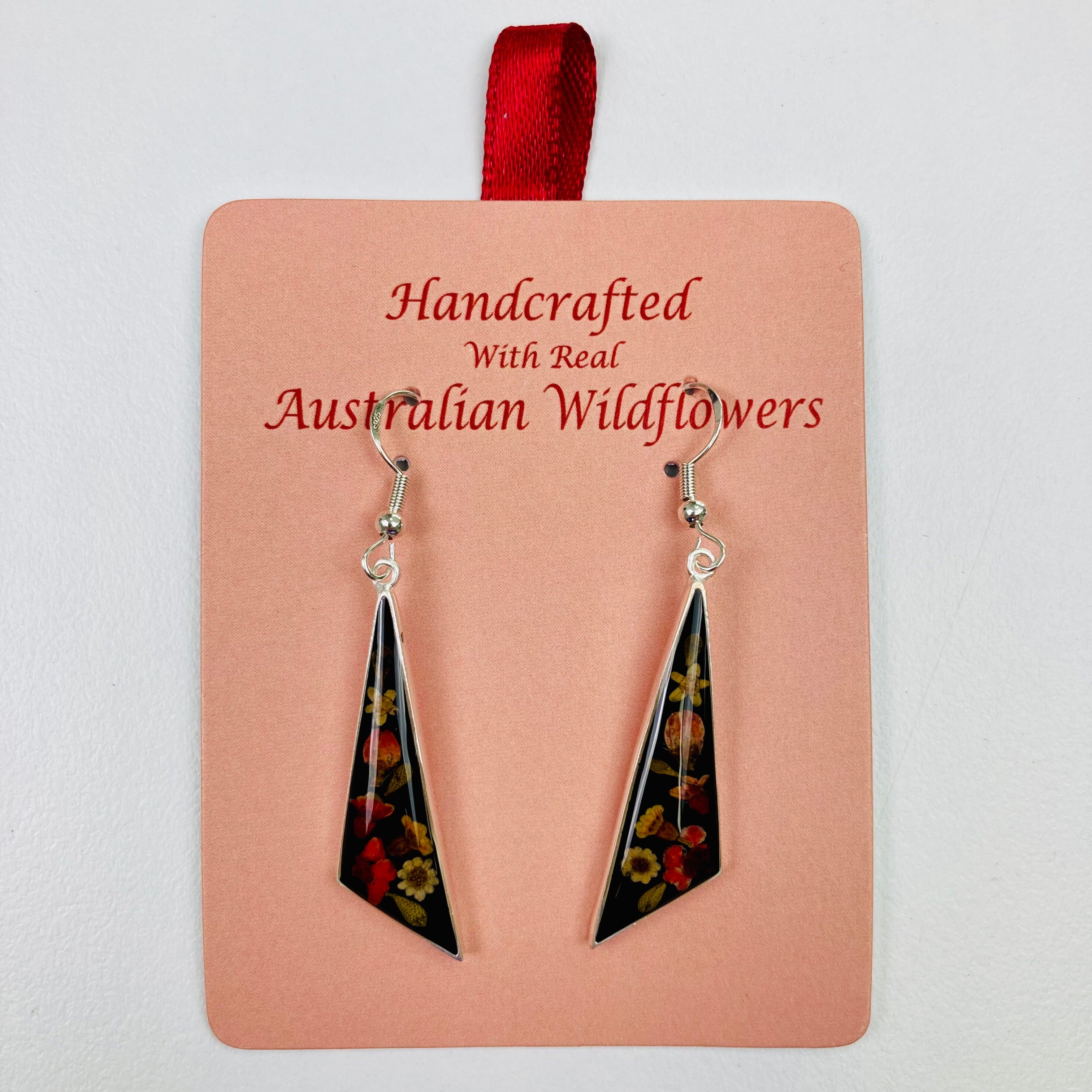 Wildflower Earrings Black Scalene Triangle