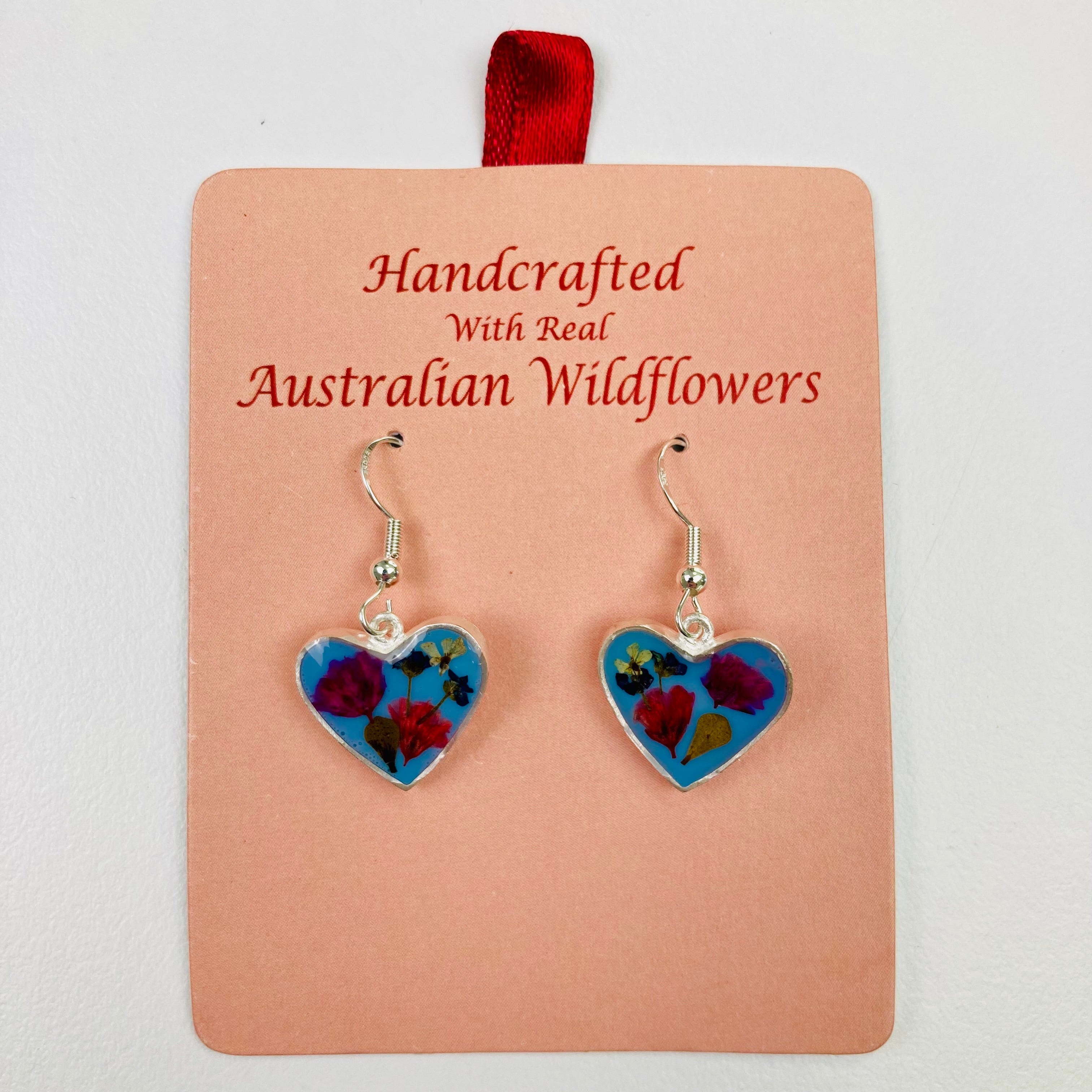Wildflower Earrings Light Blue Heart