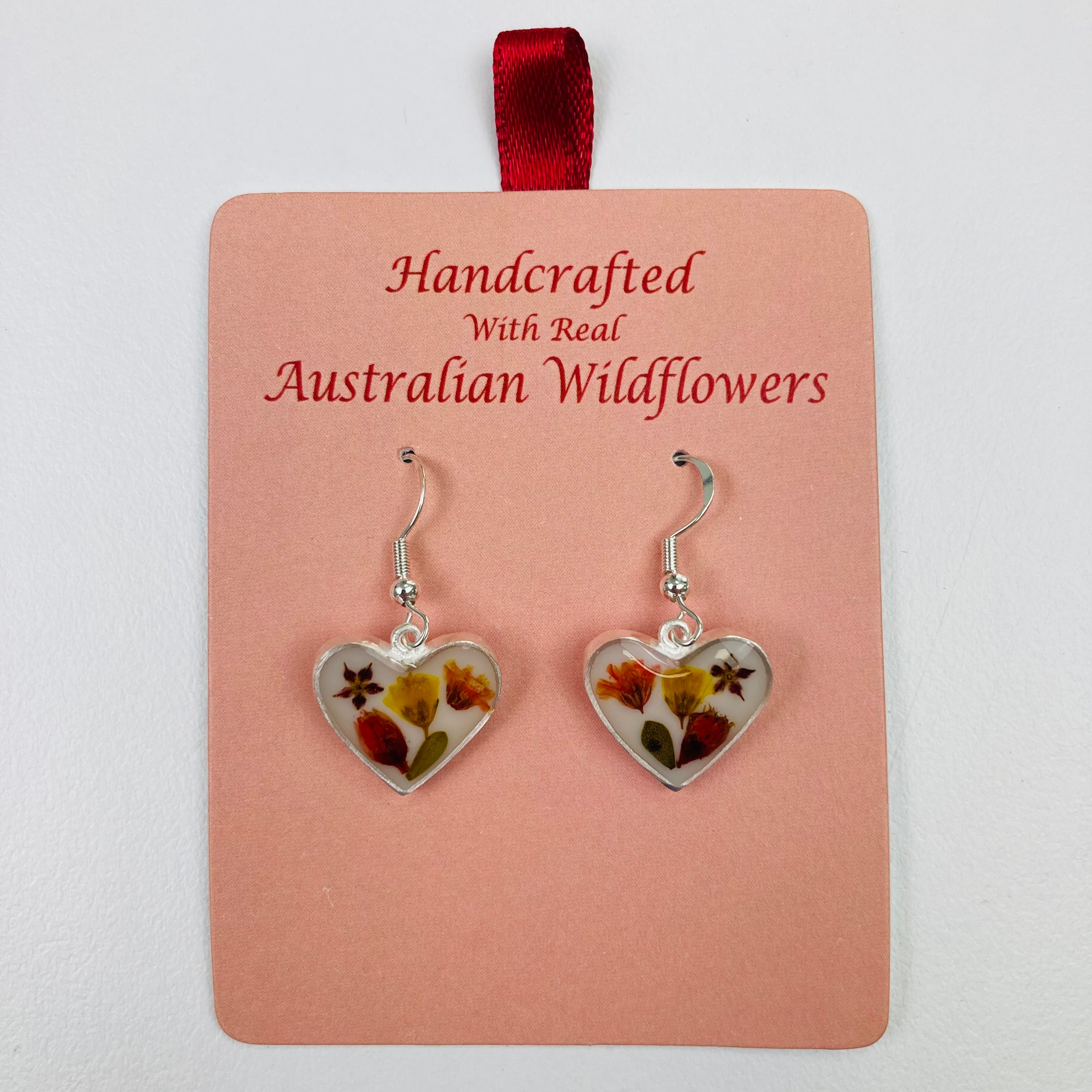 Wildflower Earrings White Heart