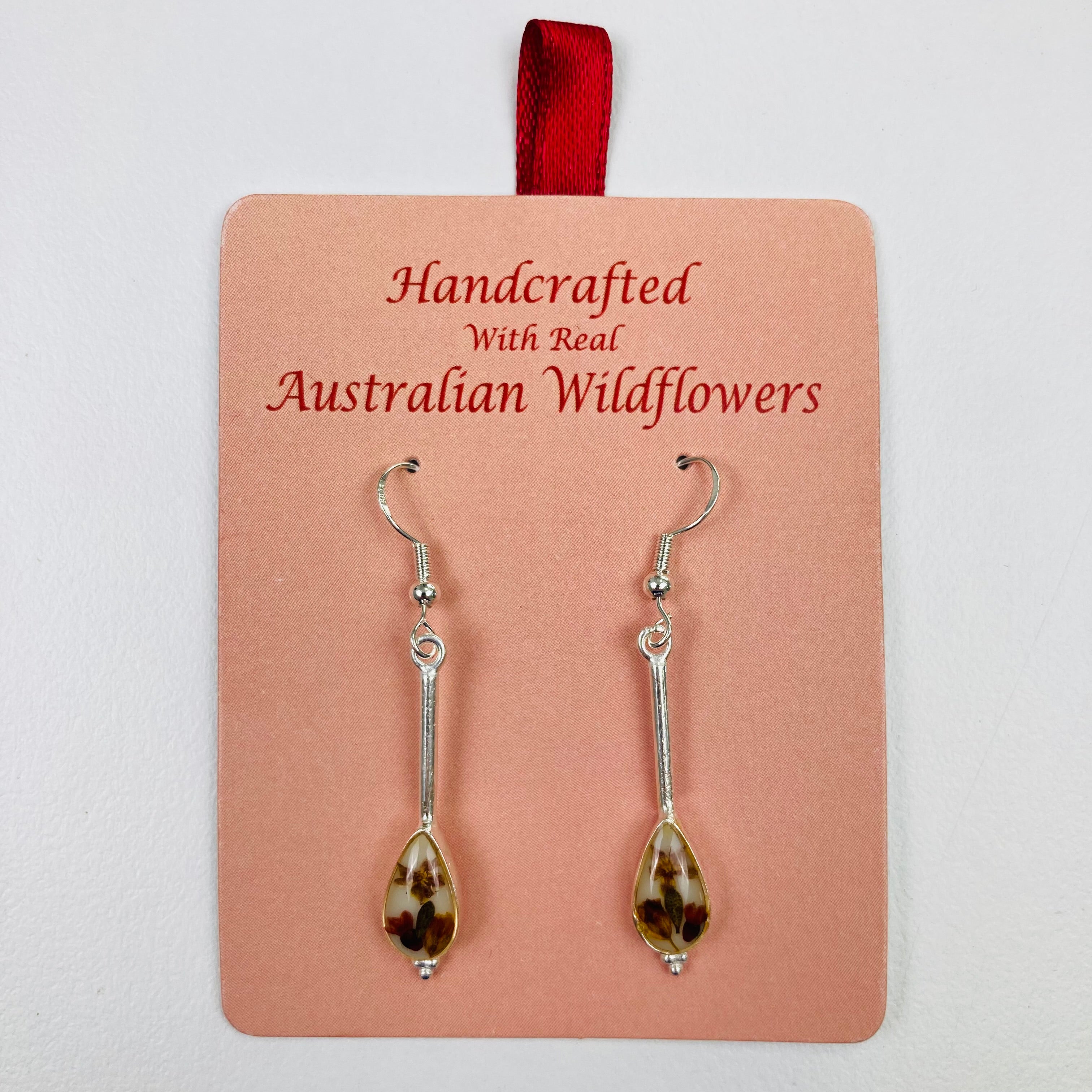 Wildflower Earrings White Long Teardrop