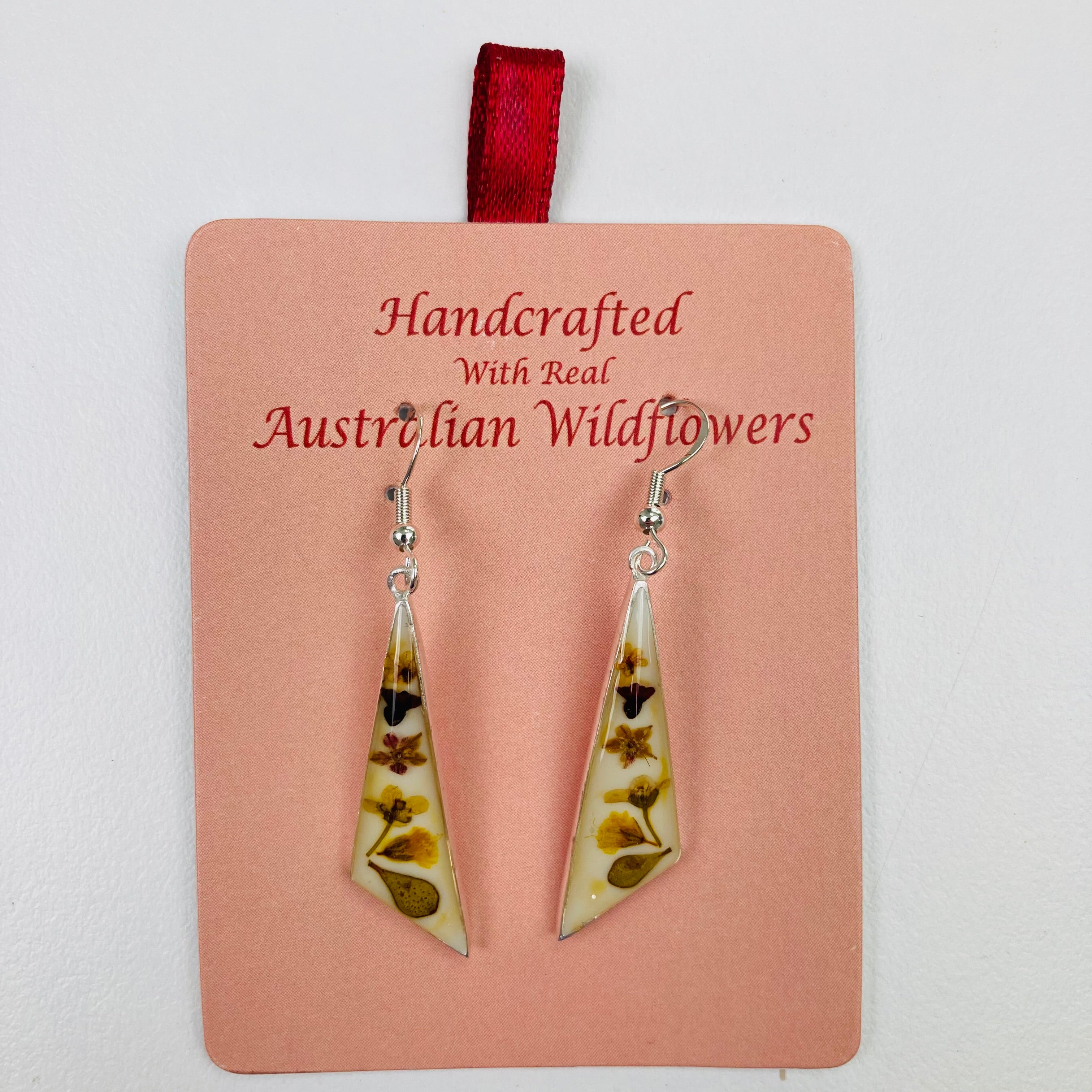 Wildflower Earrings White Scalene Triangle