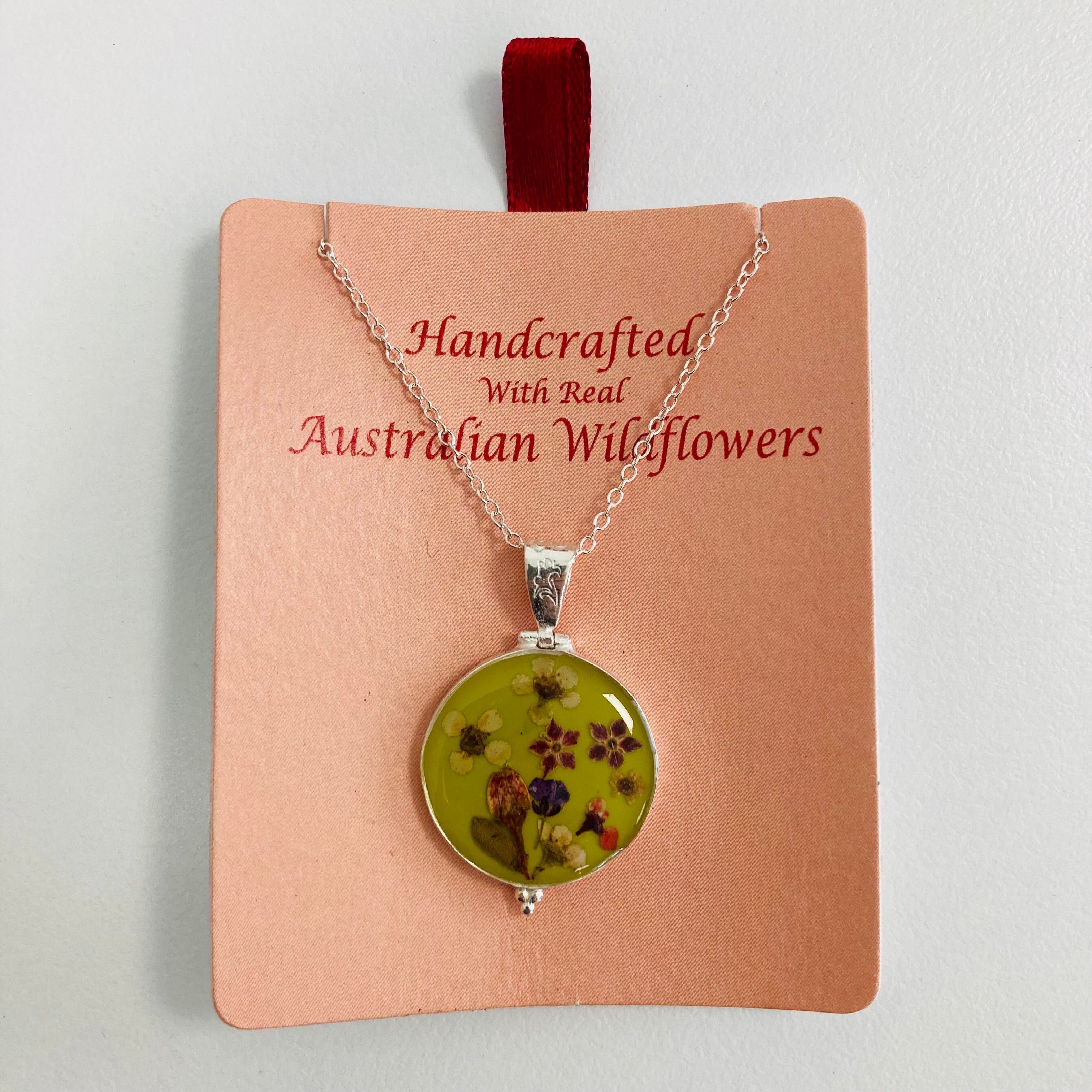 Wildflower Pendant Green Round