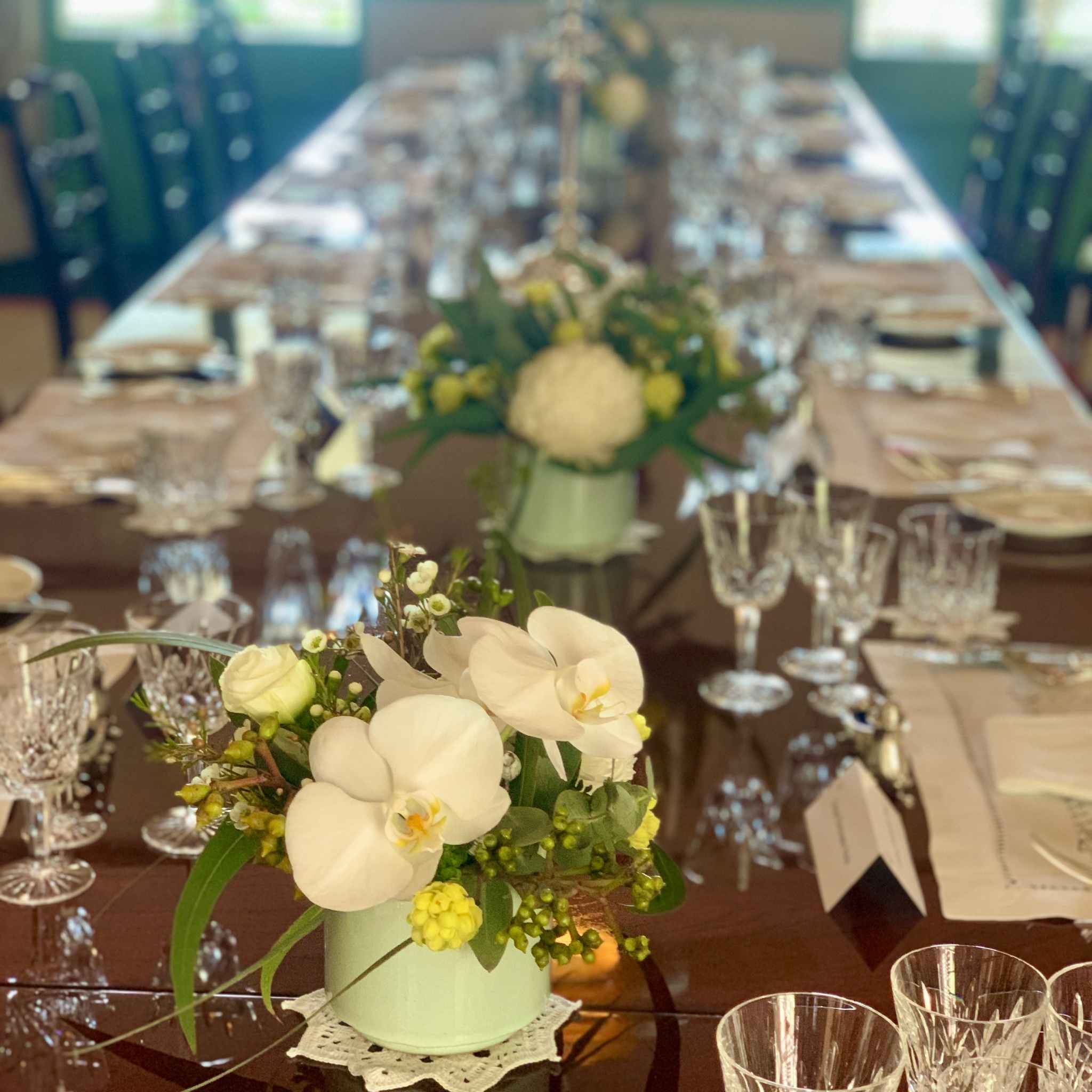 Beija Flor - Darwin wedding & event hire - Glazed Earth Light Blue Vase Small Table Centrepieces