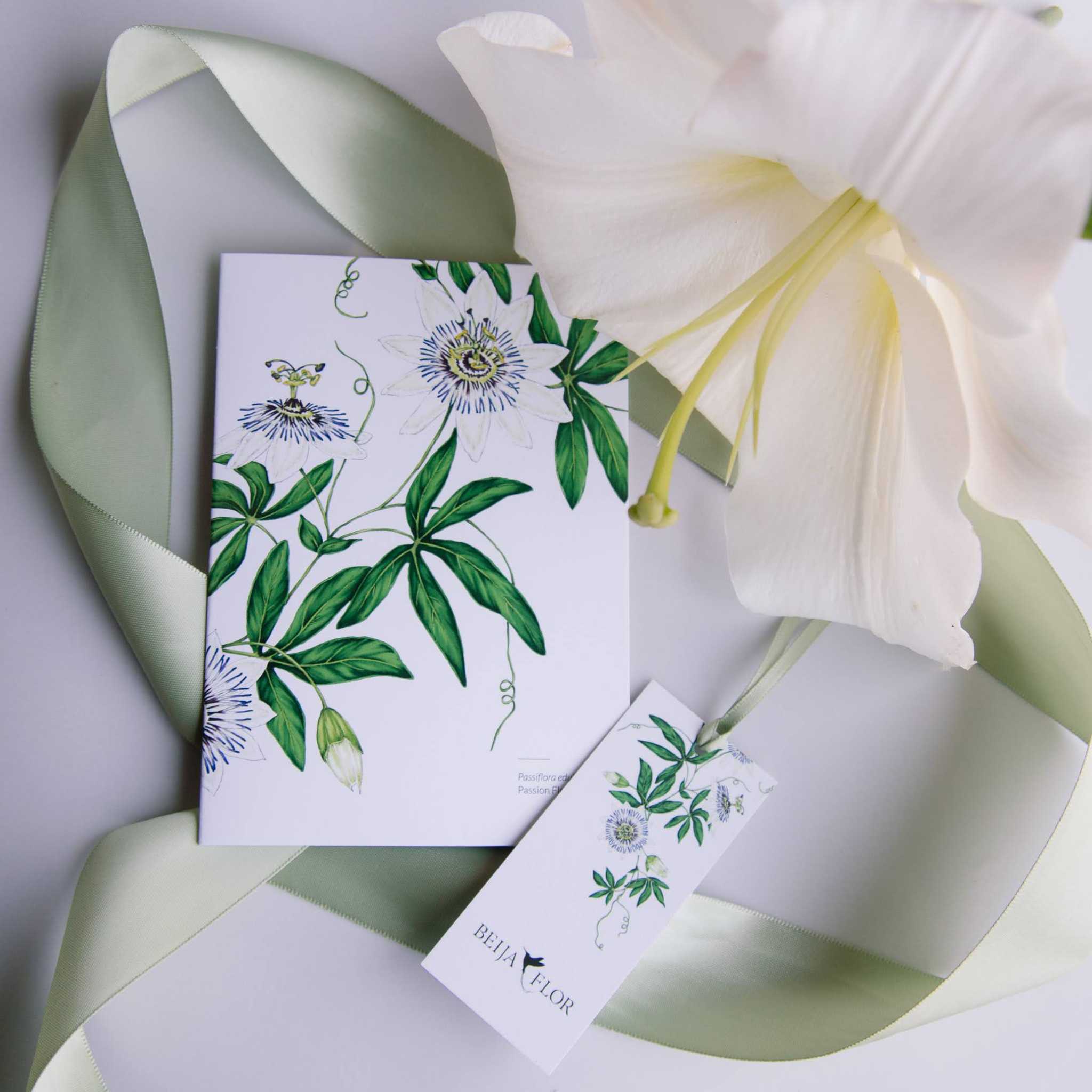 Beija Flor Tokyo Bouquet Card - Bold White and Lush Greens