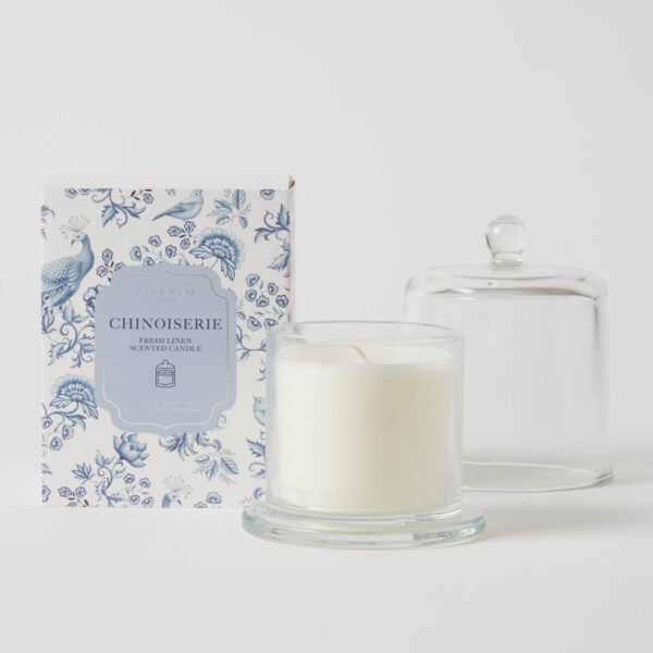 Chinoiserie Glass Cloche Candle – French Linen