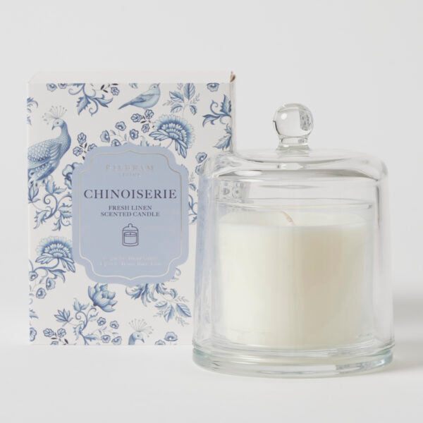 Chinoiserie Glass Cloche Candle – French Linen