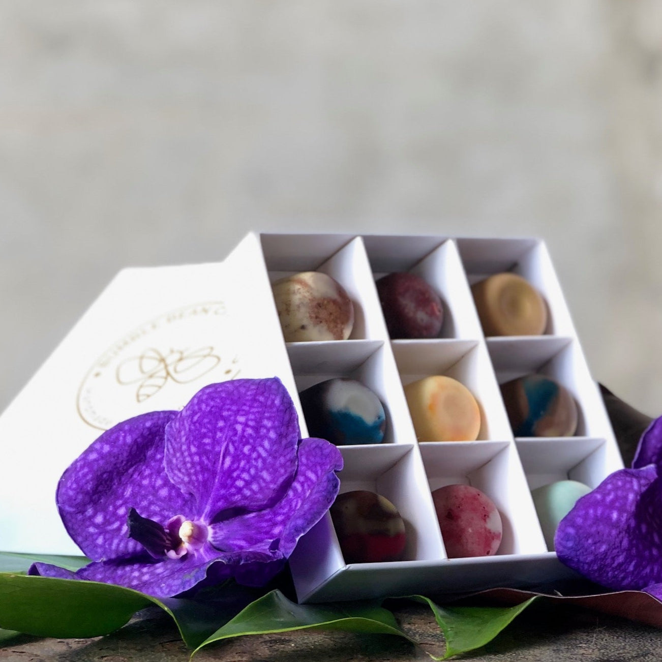 A box of assorted chocolates truffles made by Bumble Bean, local Darwin chocolate factory