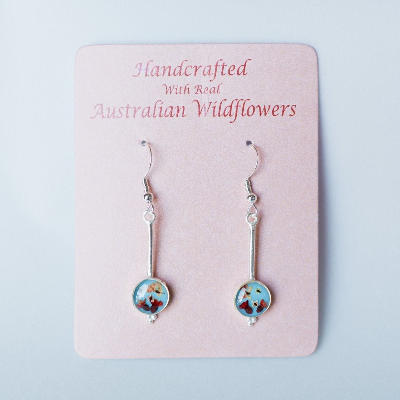 Wildflower Earrings Light Blue Long Drop