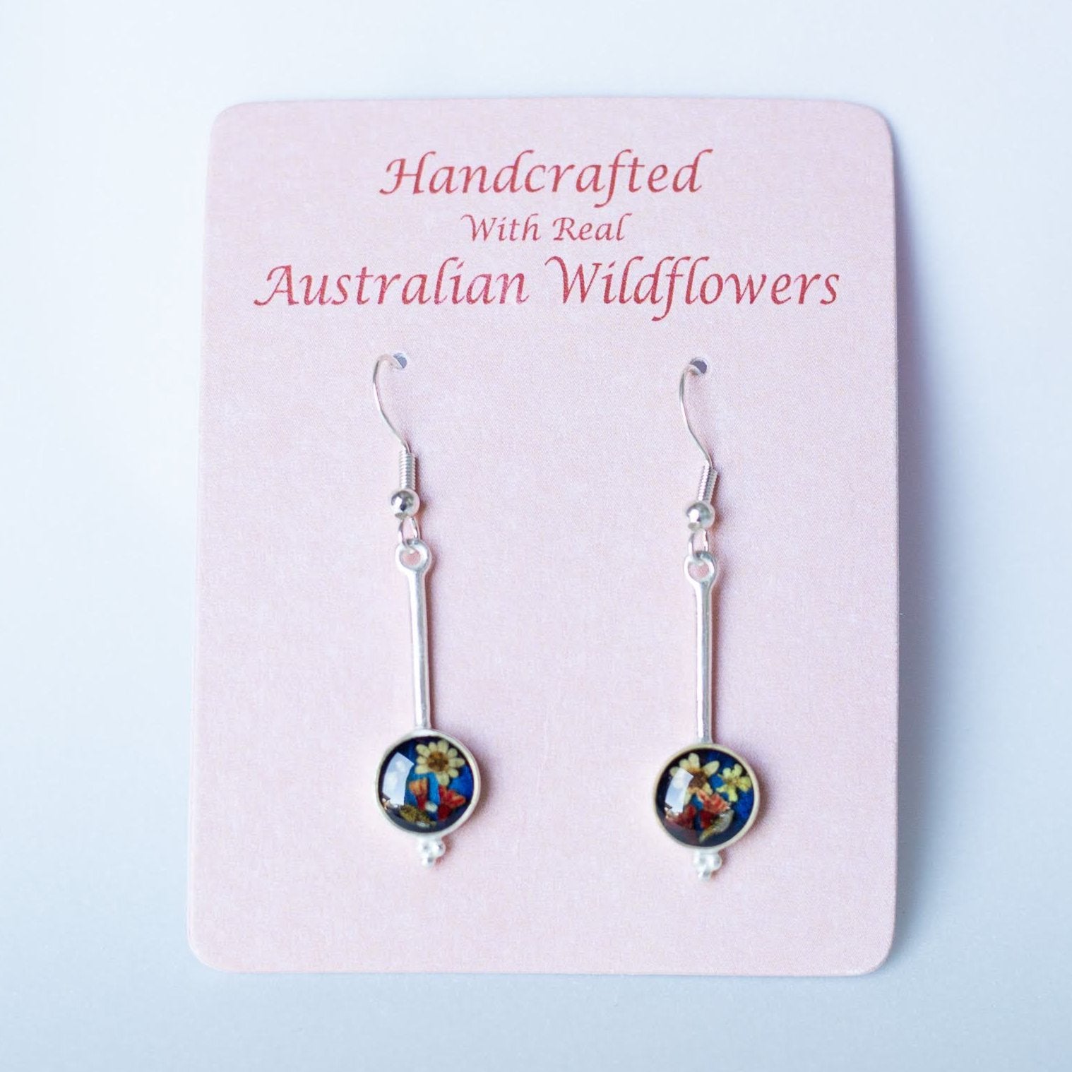 Wildflower Earrings Blue Long Drop