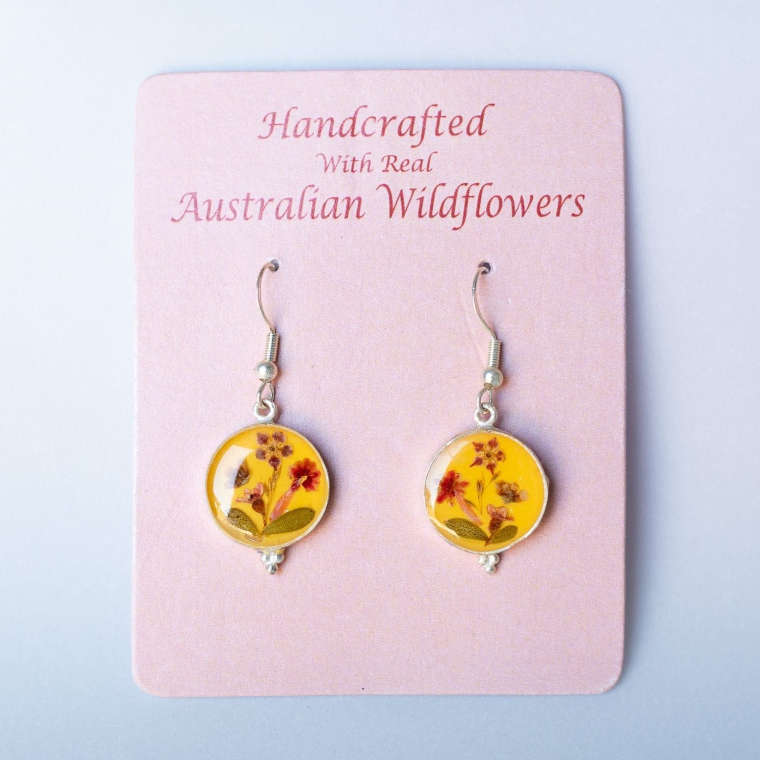 Wildflower Earrings Yellow Round