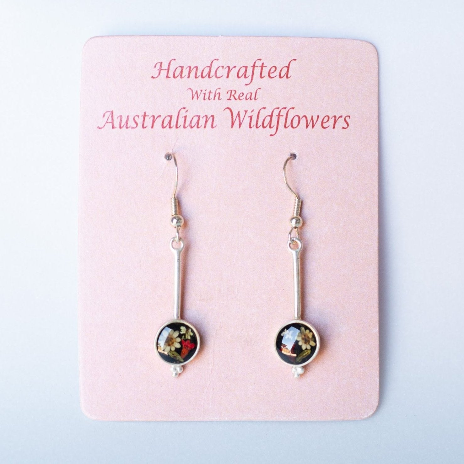 Wildflower Earrings Black Long Drop