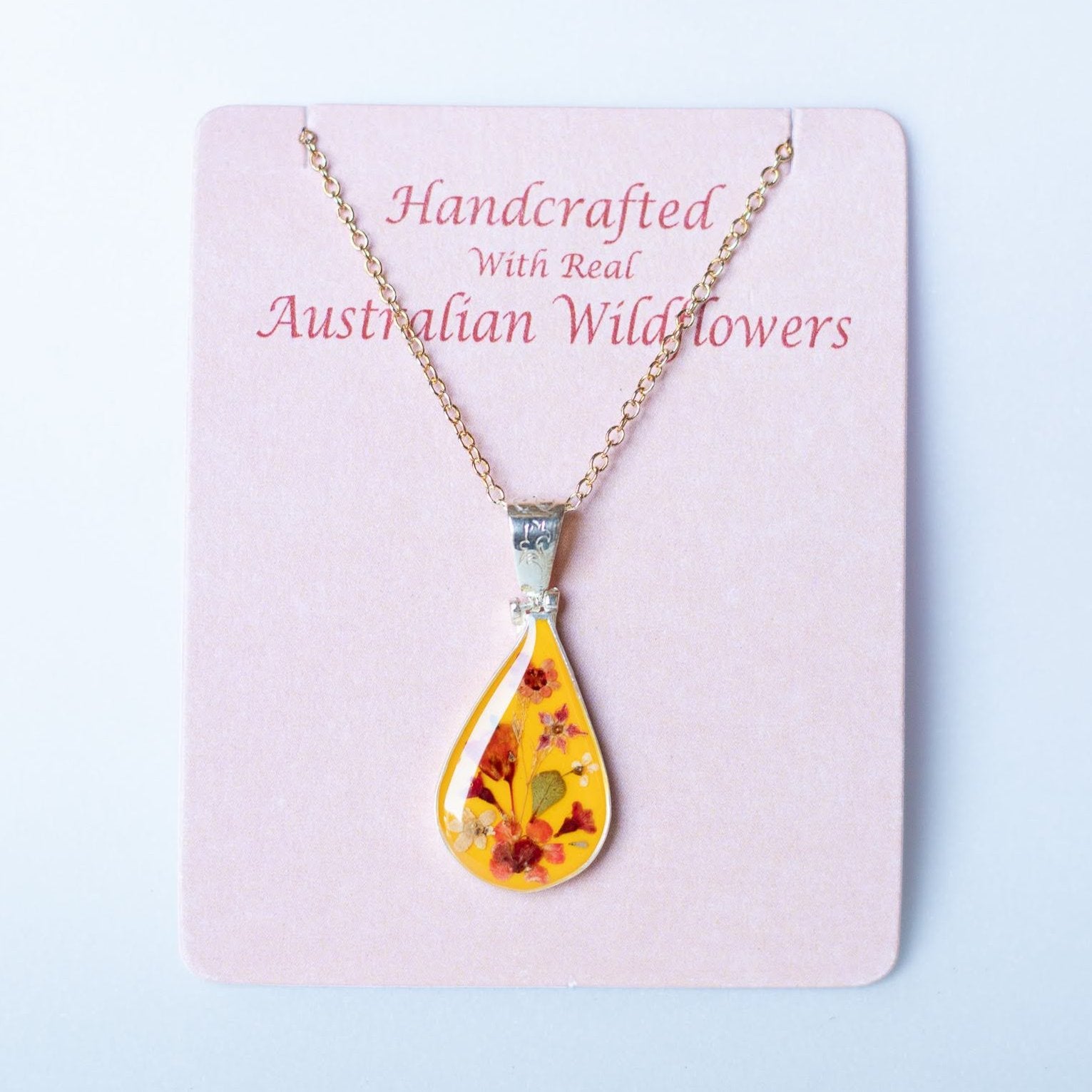 Wildflower Pendant Yellow Teardrop