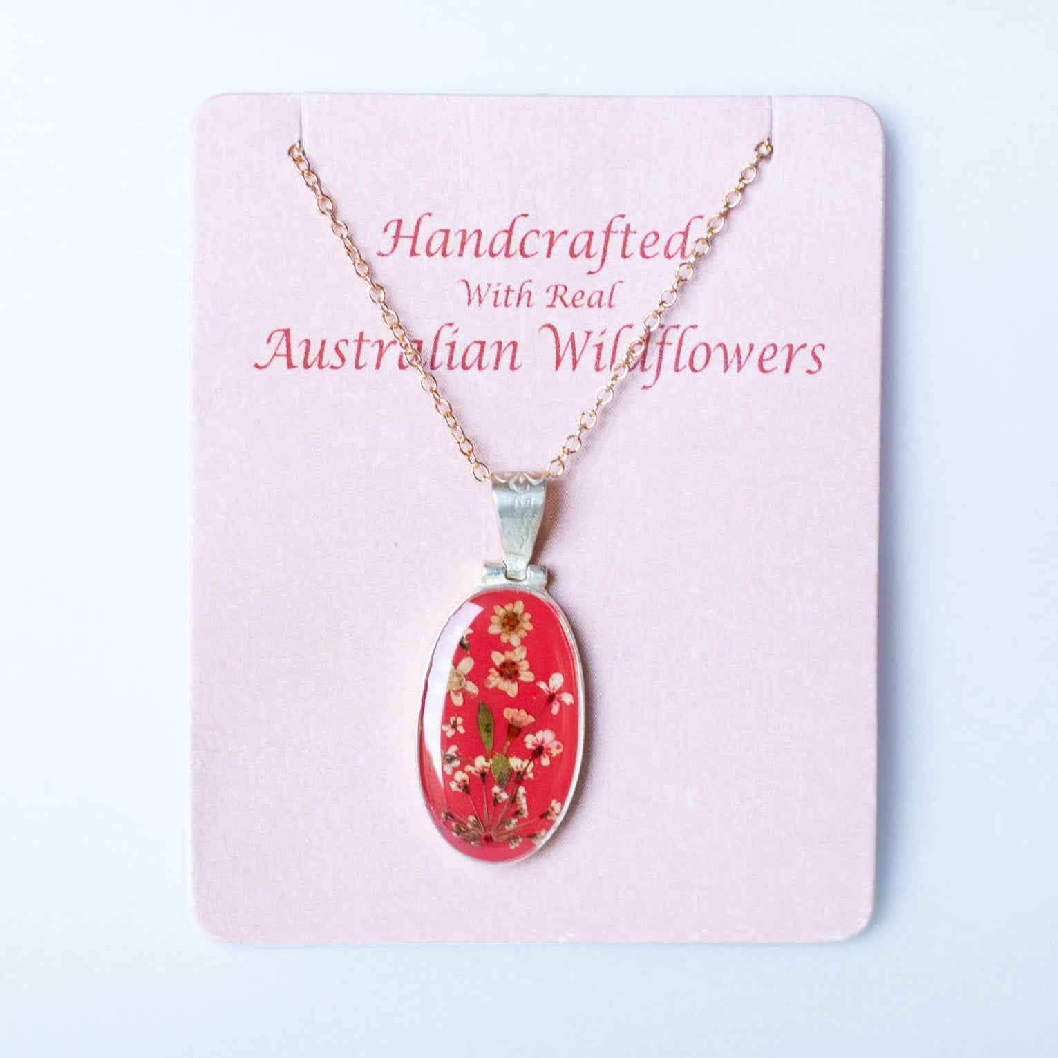 Wildflower Pendant Red Oval