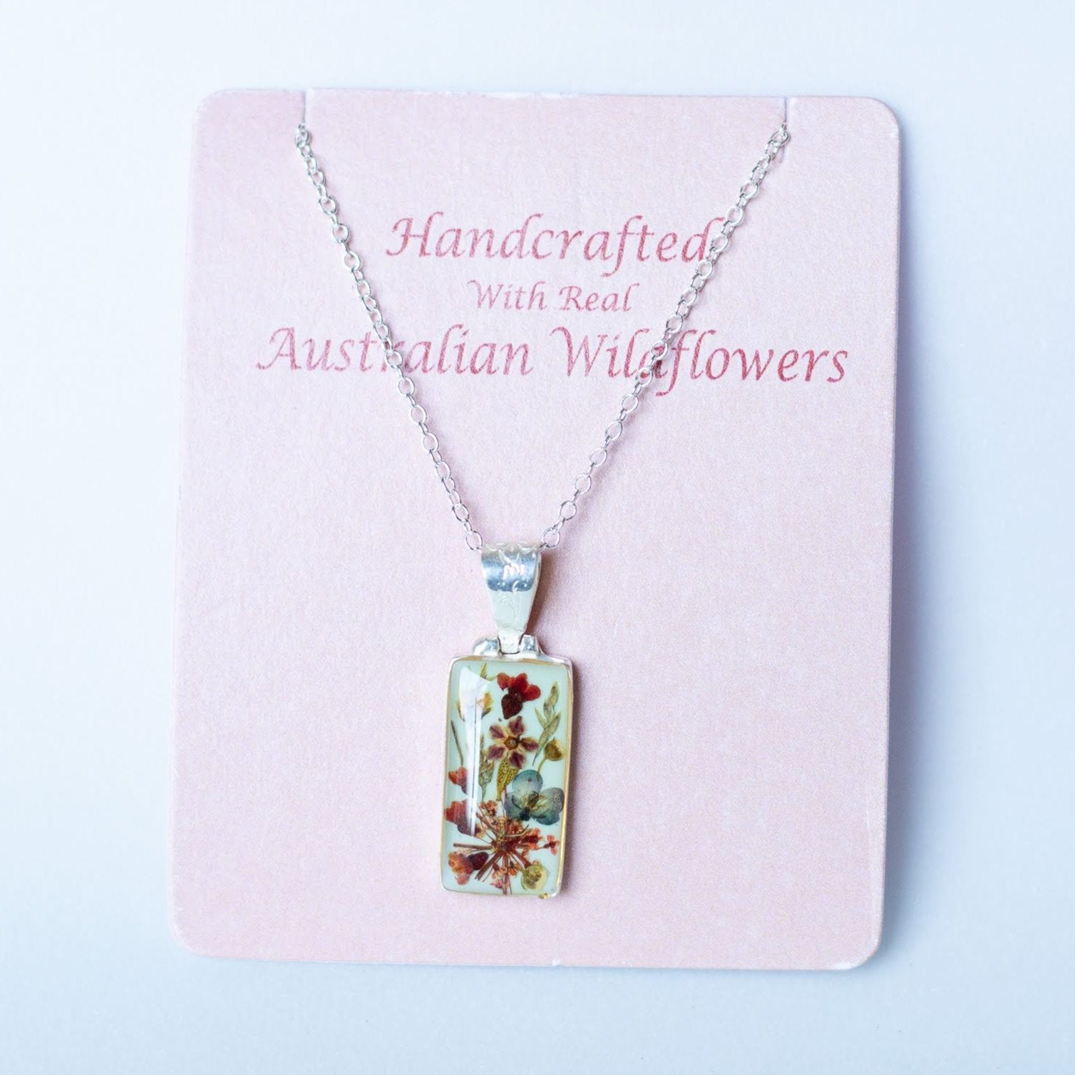 Wildflower Pendant Green Rectangle