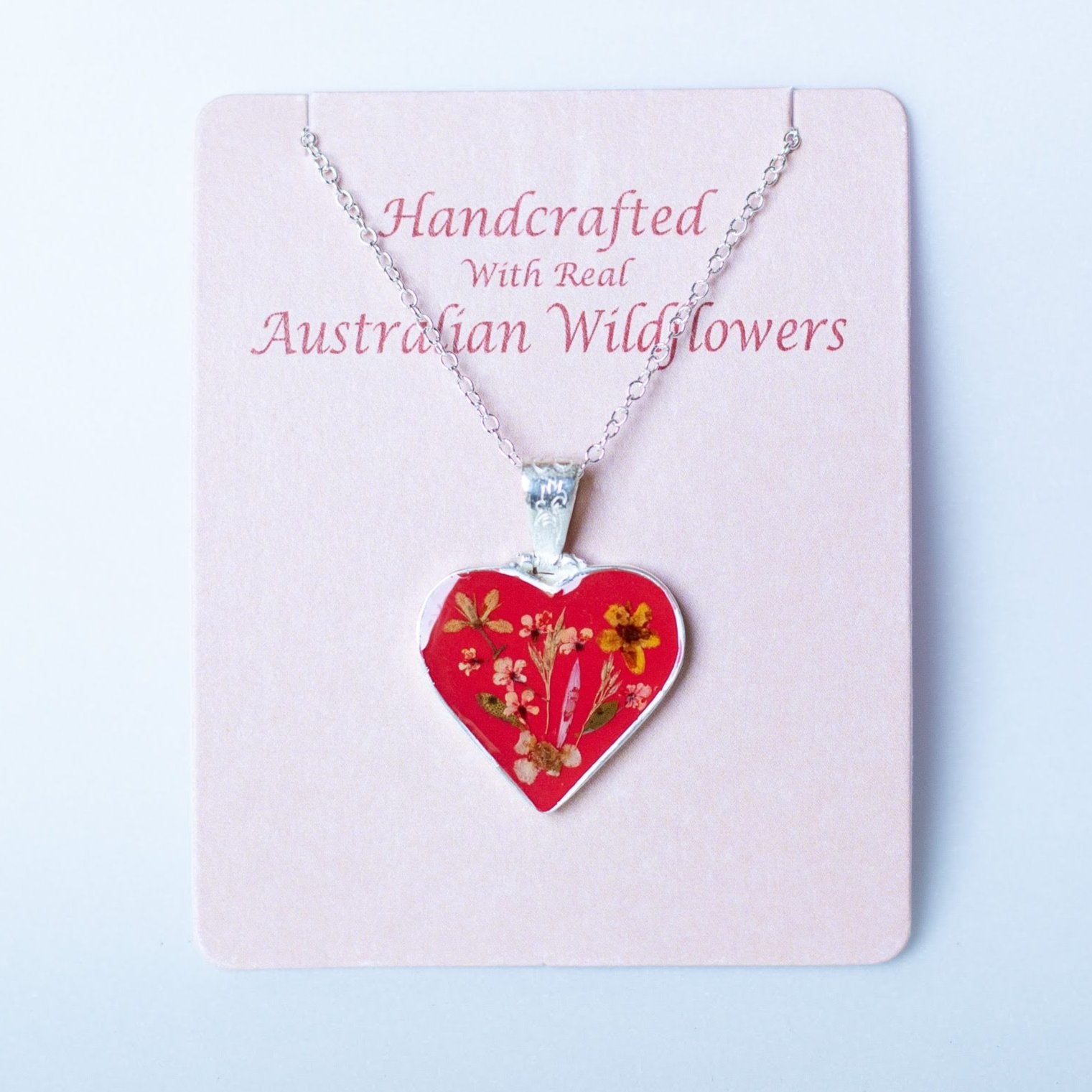 Wildflower Pendant Red Heart