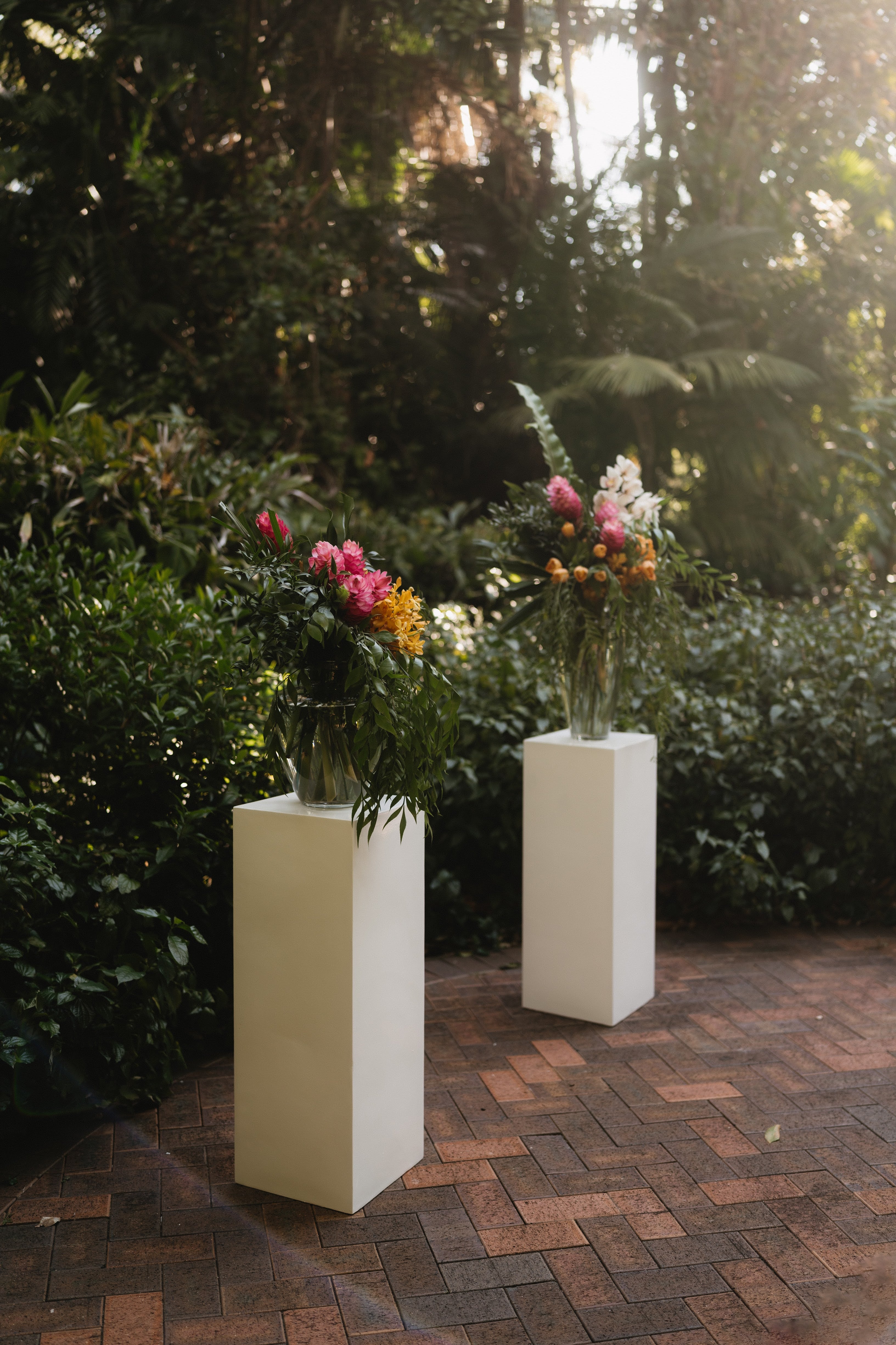 Tropical flowers at a Darwin Botanical Gardens wedding ceremony