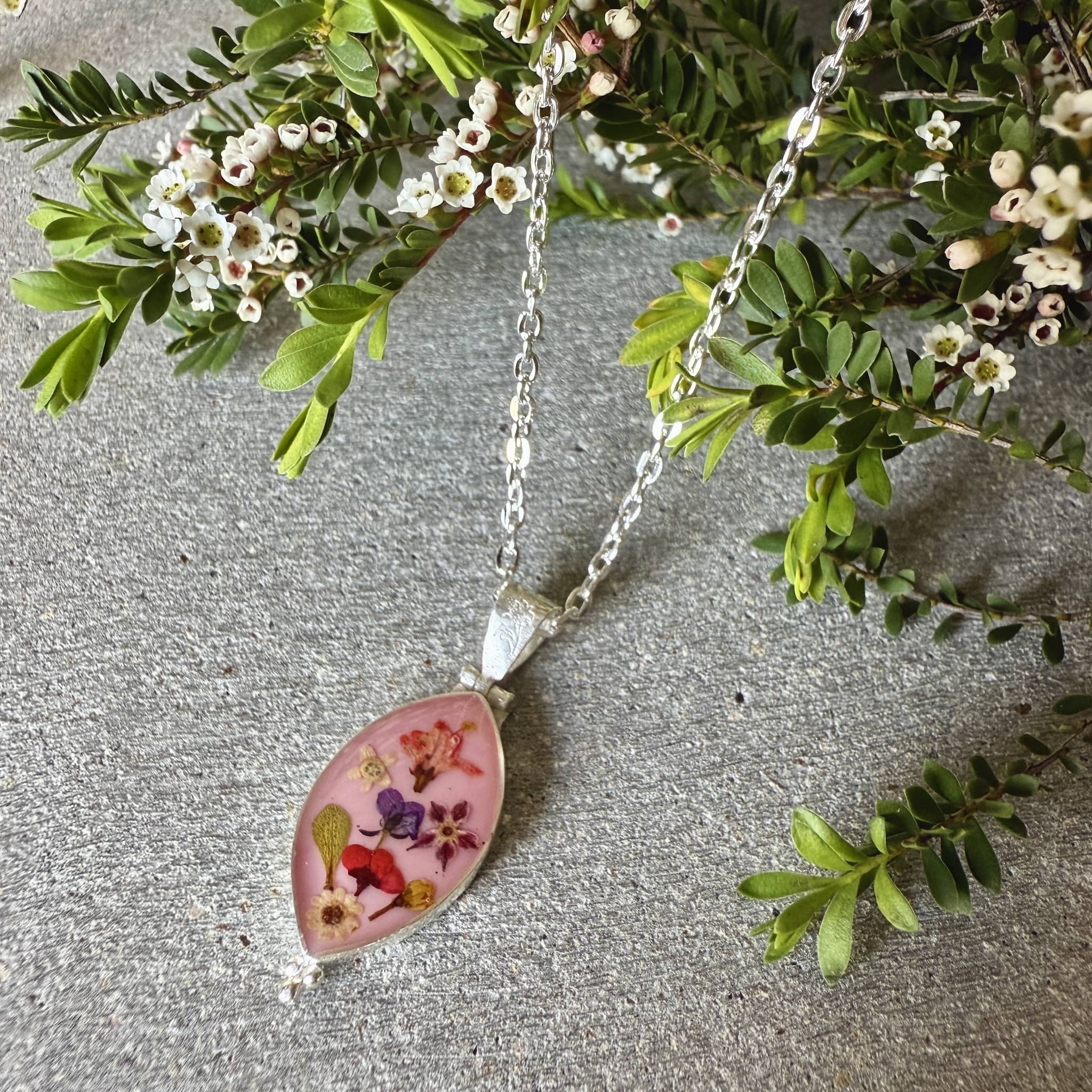 Wildflower Pendant Pink Almond